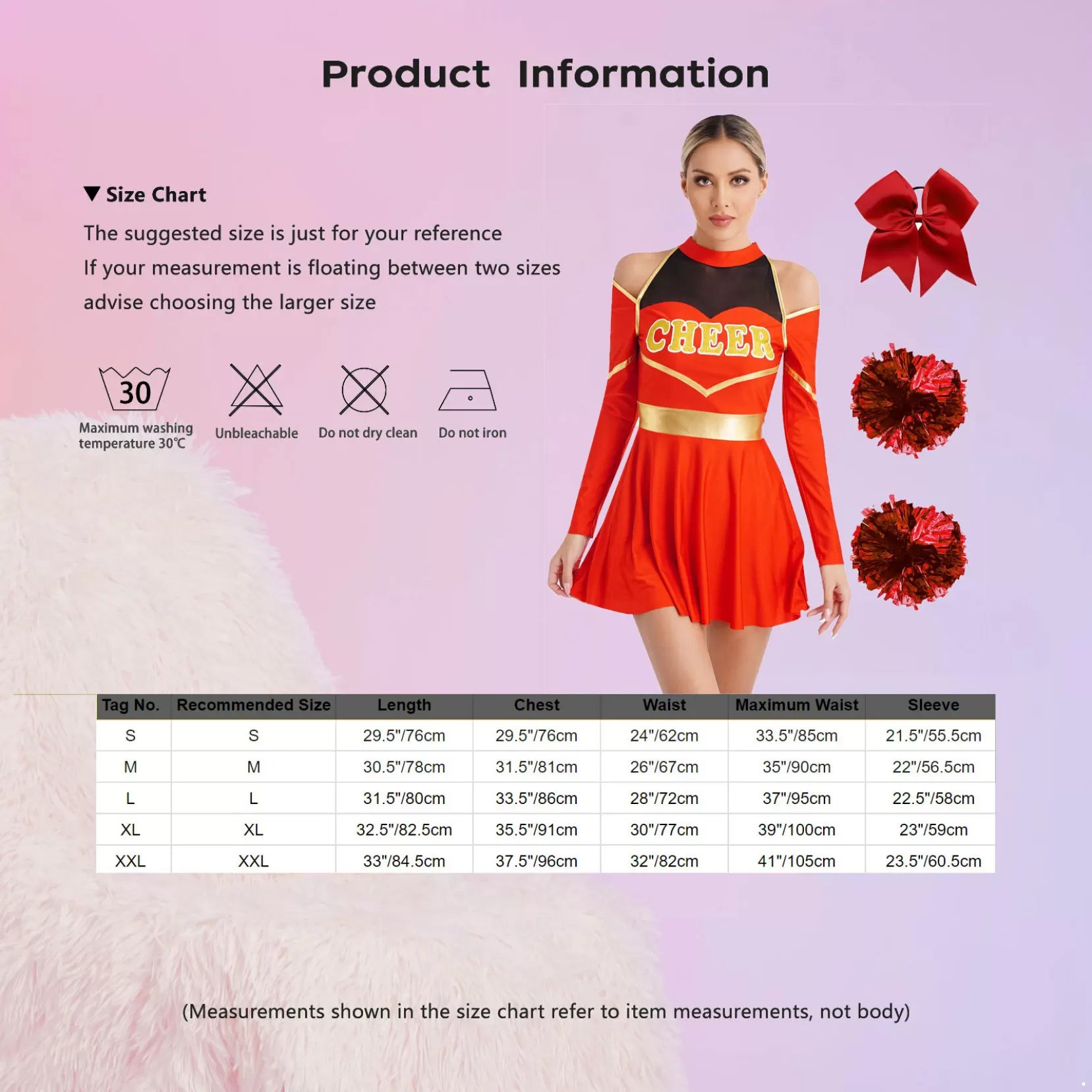 Women Cold Shoulders Dress with Headband Cheerleading Outfits