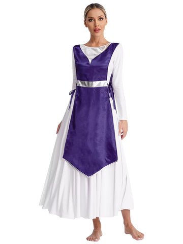 Women Lace-up Satin Worship Tunic (not included underdress)