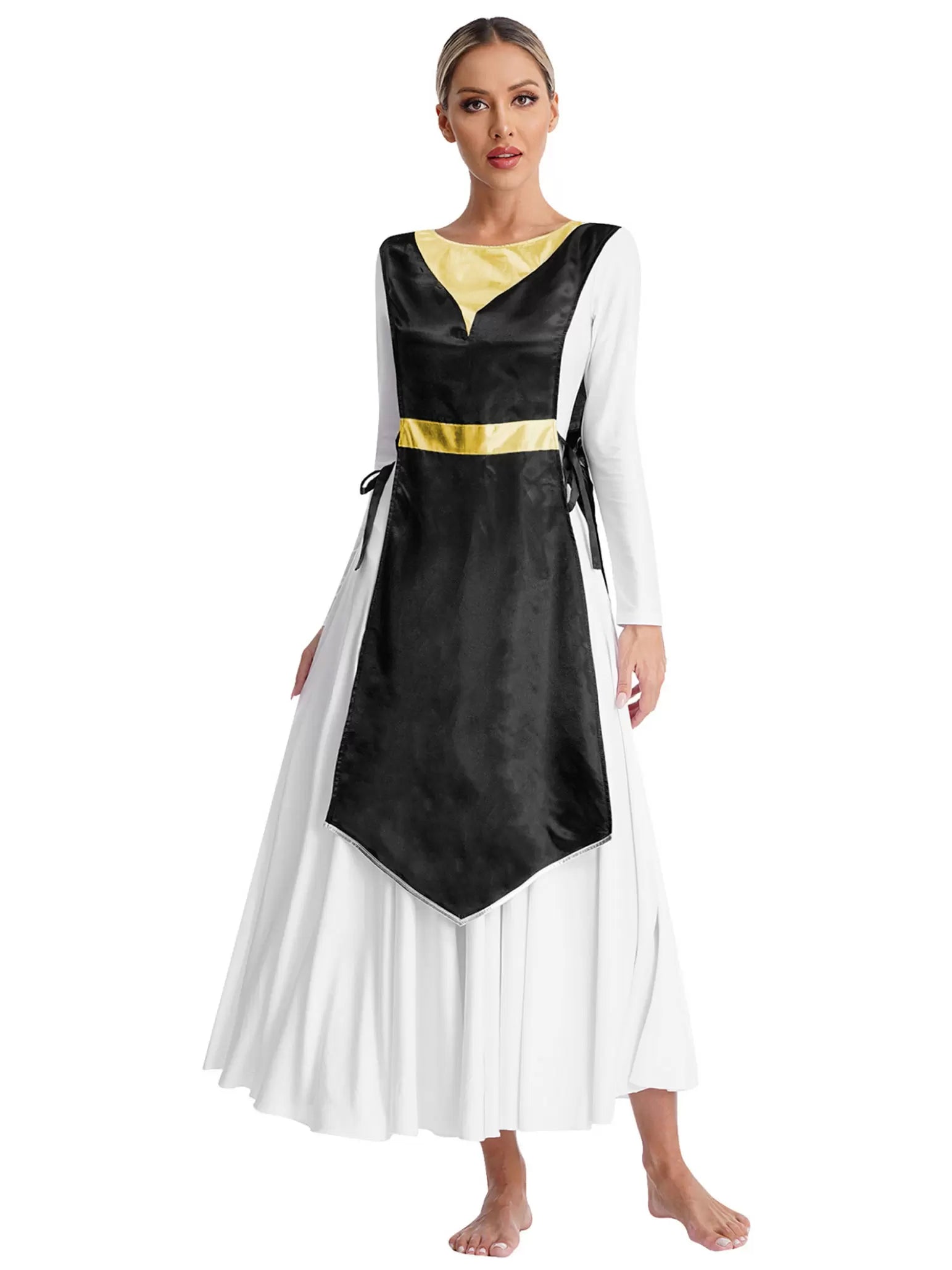 Women Lace-up Satin Worship Tunic (not included underdress)