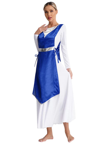 Women Lace-up Satin Worship Tunic (not included underdress)