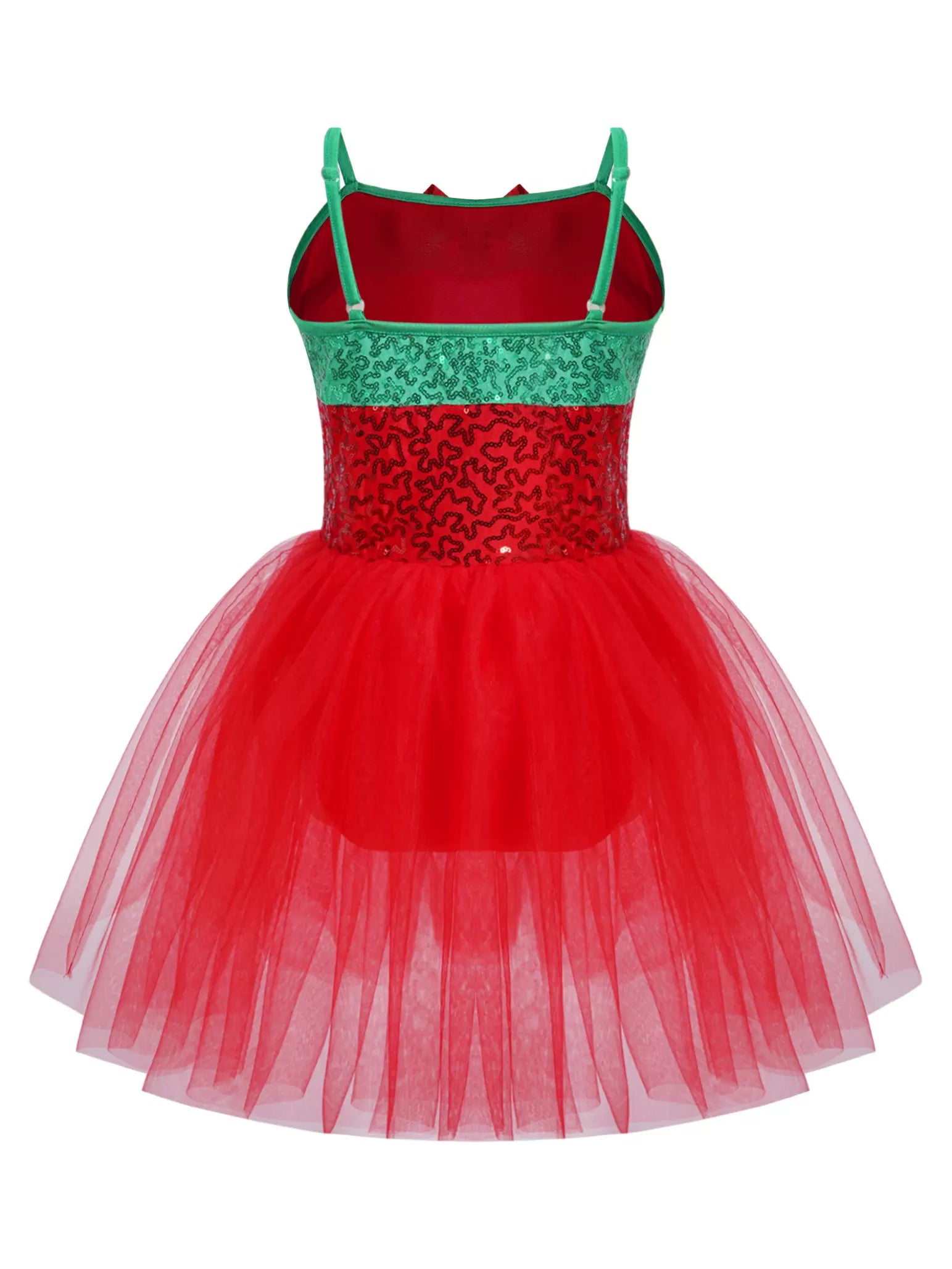 Kids Girls Christmas Straps Sequins Mesh Tutu Dress