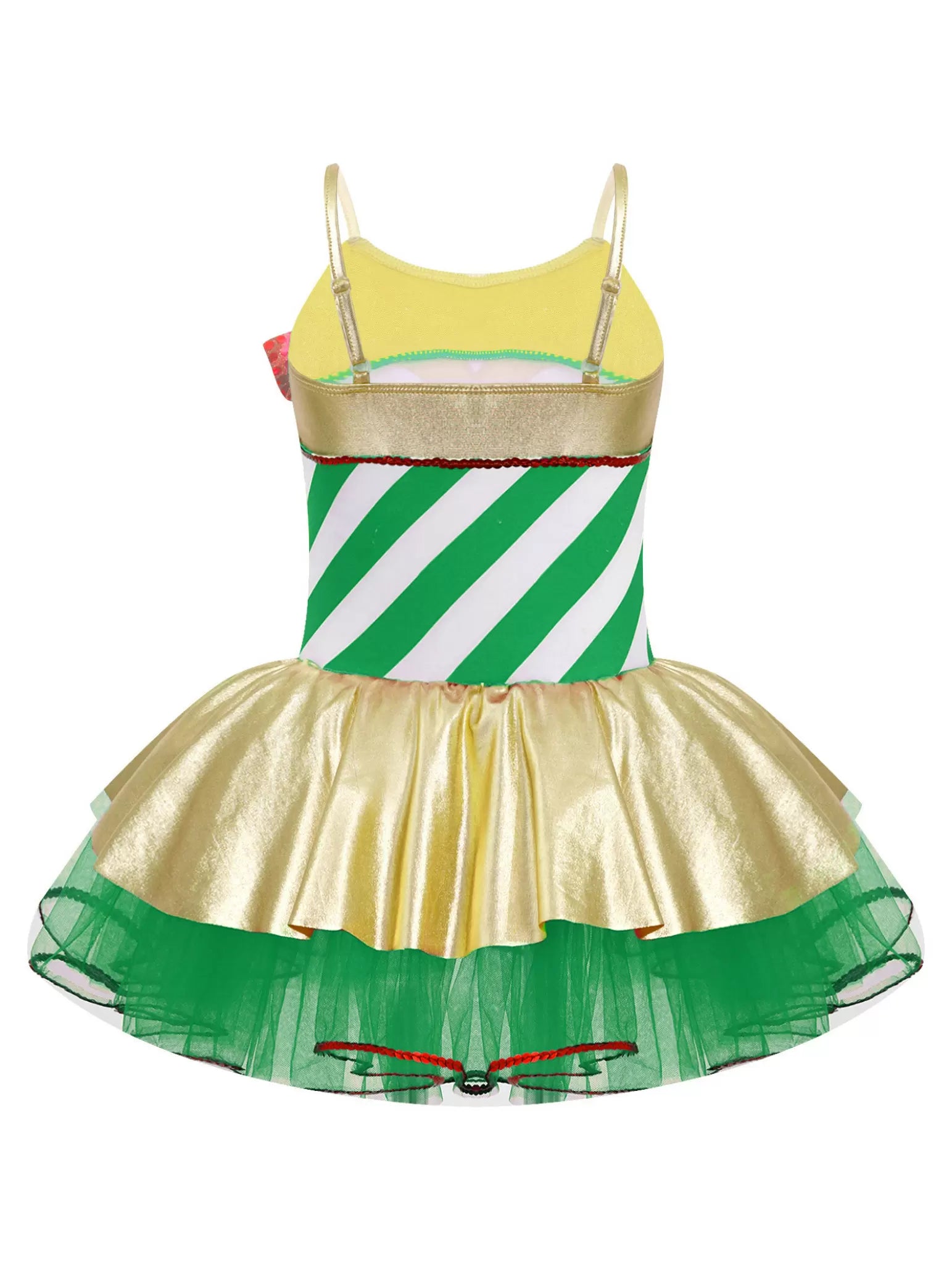 Kids Girls Christmas Sleeveless Sequins Bowknot Mesh Tutu Dress