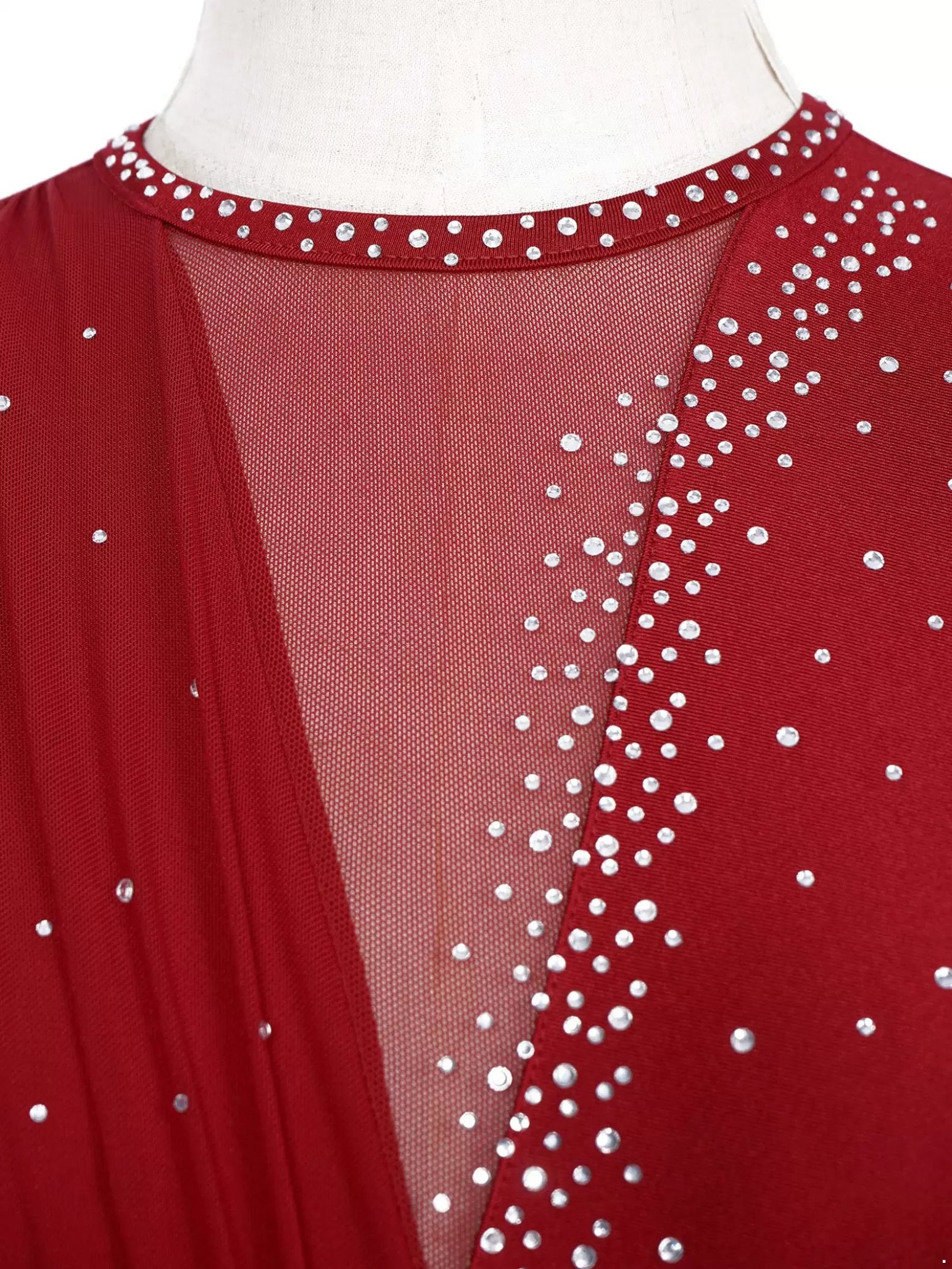 Women Sleeveless Rhinestones Cutout Back Figure Skating Leotard Dress