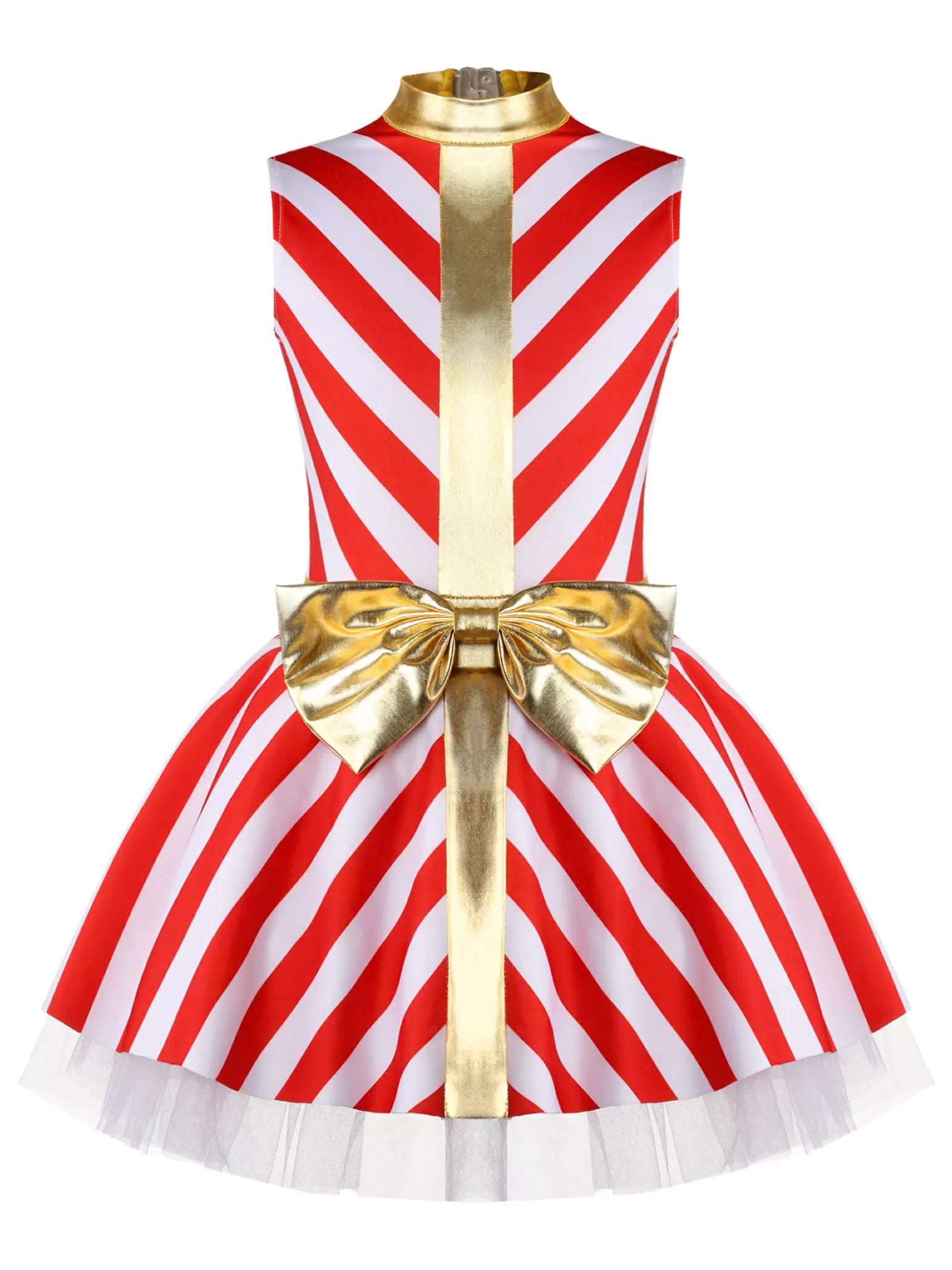 Girls Christmas Candy Cane Costume Xmas Dance Stage Performance Dress