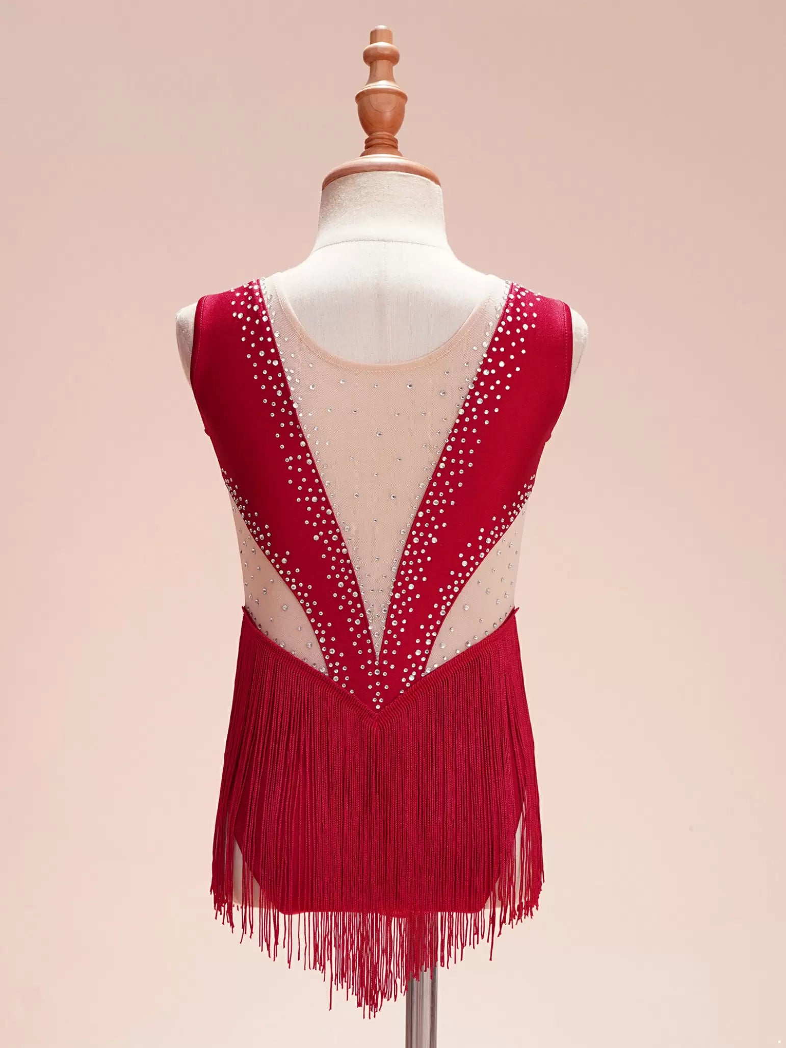 Kids Girls Sleeveless Tassel Figure Skating Leotard