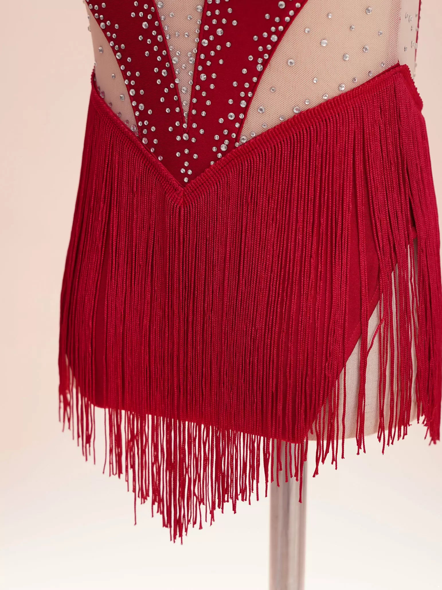 Kids Girls Sleeveless Tassel Figure Skating Leotard