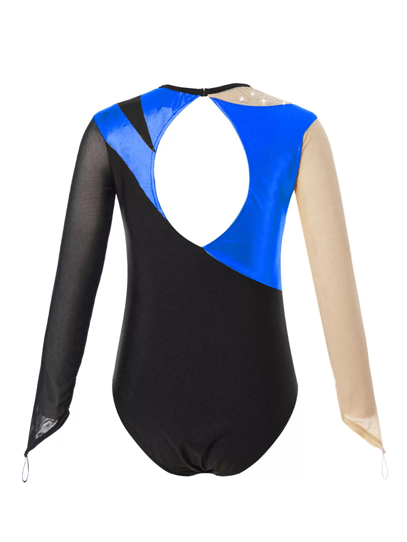 Kids Girls Long Sleeves Color Block Gymnastic Leotard