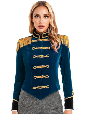 Women Long Sleeve Jacket with Hat Circus Costume Set