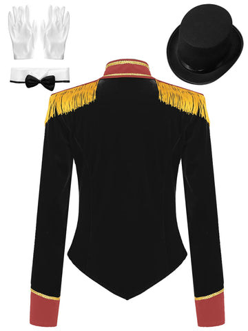 Women Long Sleeve Jacket with Hat Circus Costume Set