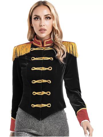 Women Long Sleeve Jacket with Hat Circus Costume Set