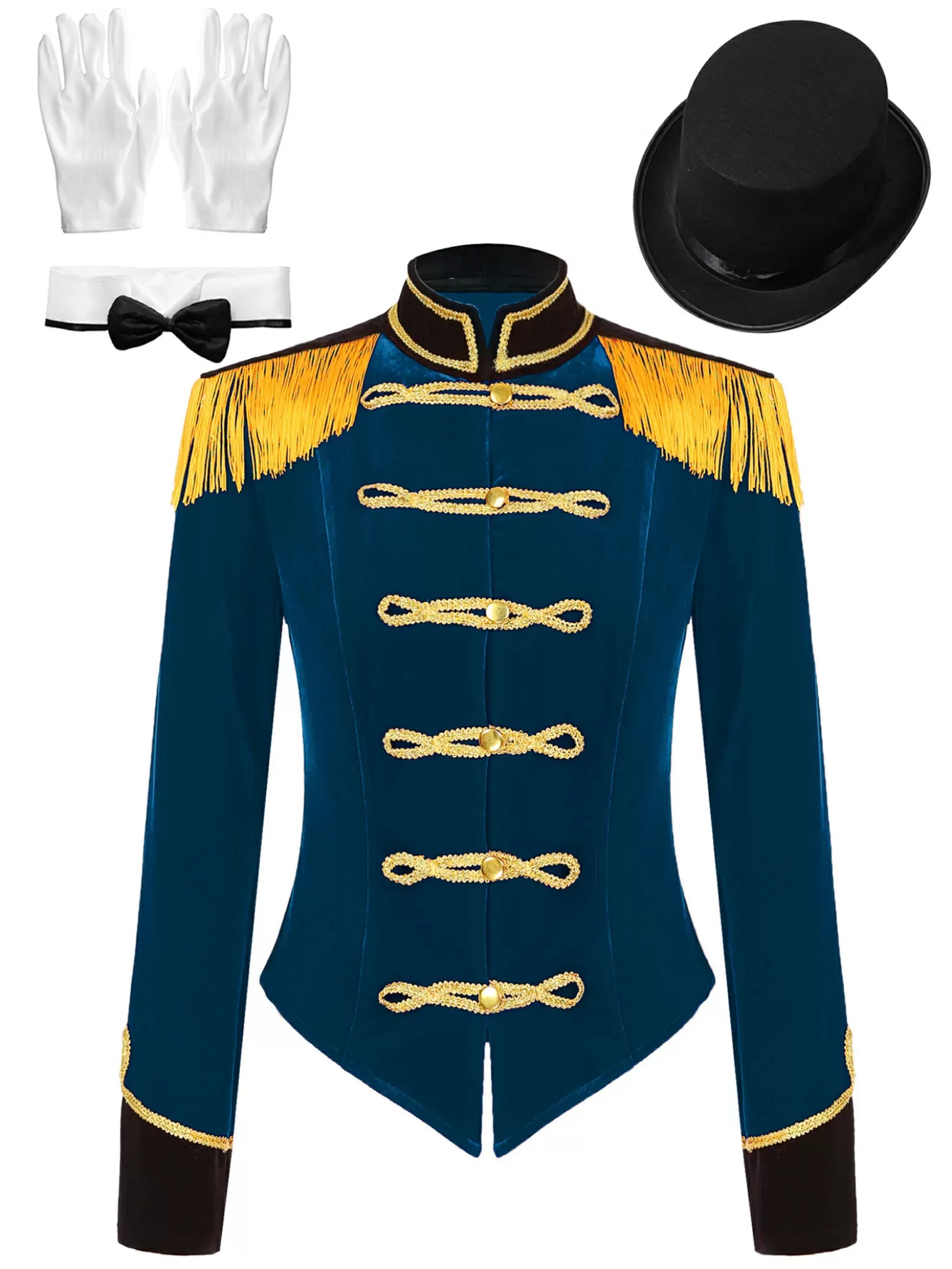 Women Long Sleeve Jacket with Hat Circus Costume Set