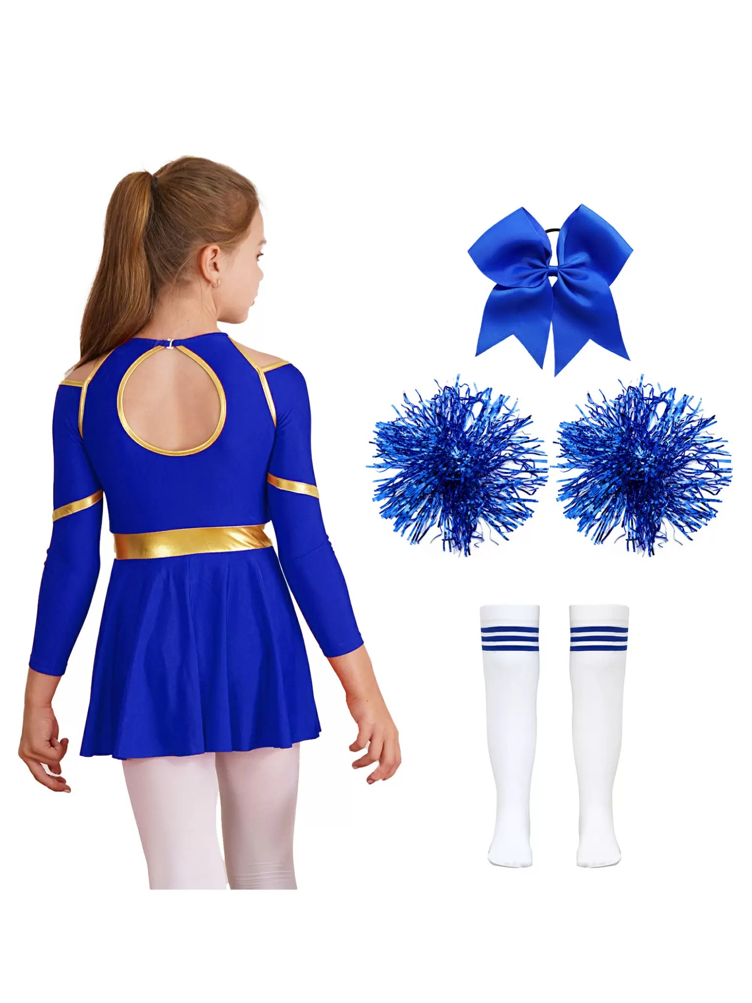 Kids Girls Cheerlead Dance Letter Print A-line Dress Set