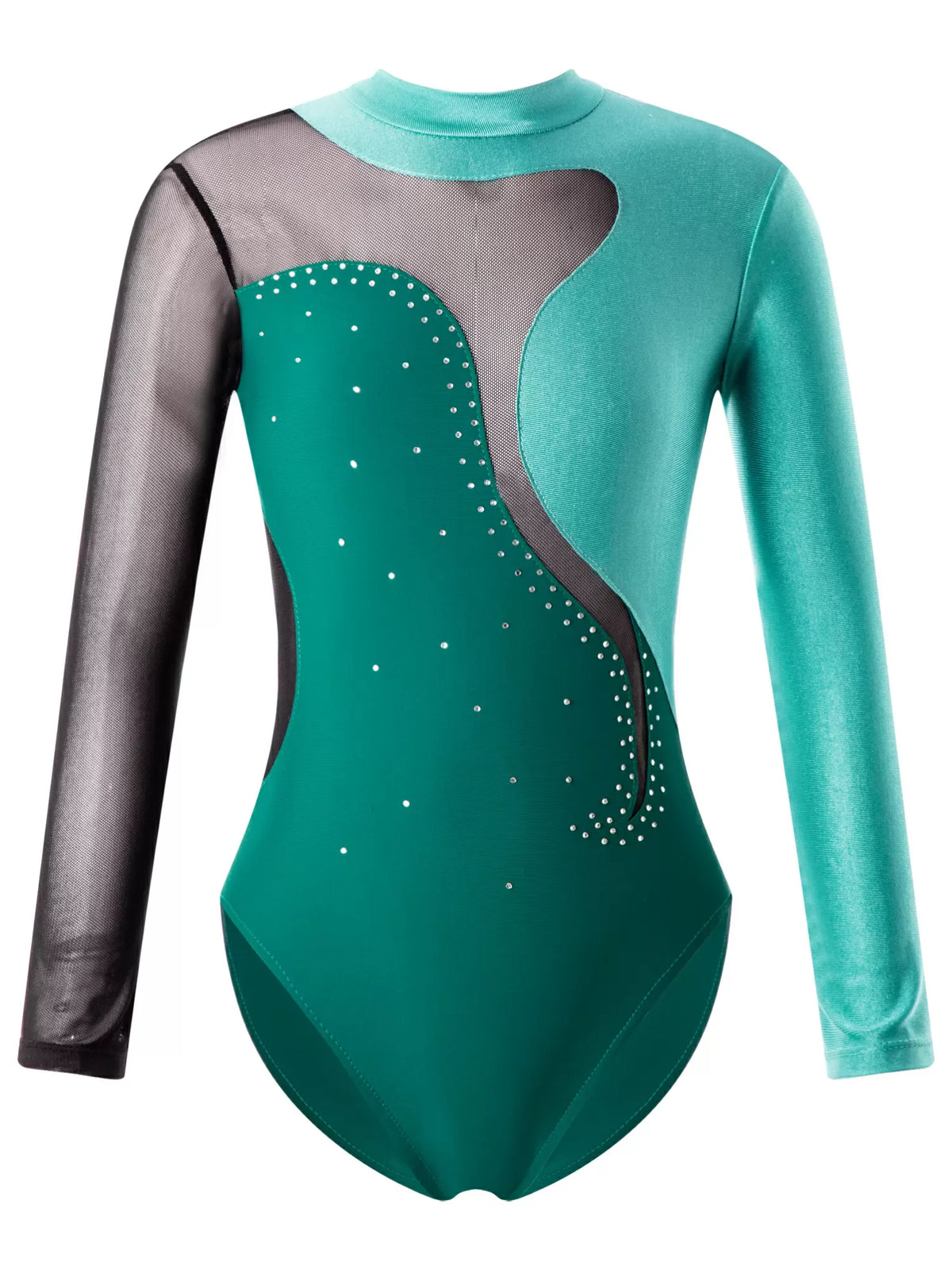 Kids Girls Long Sleeve Hollow Back Skating Leotard