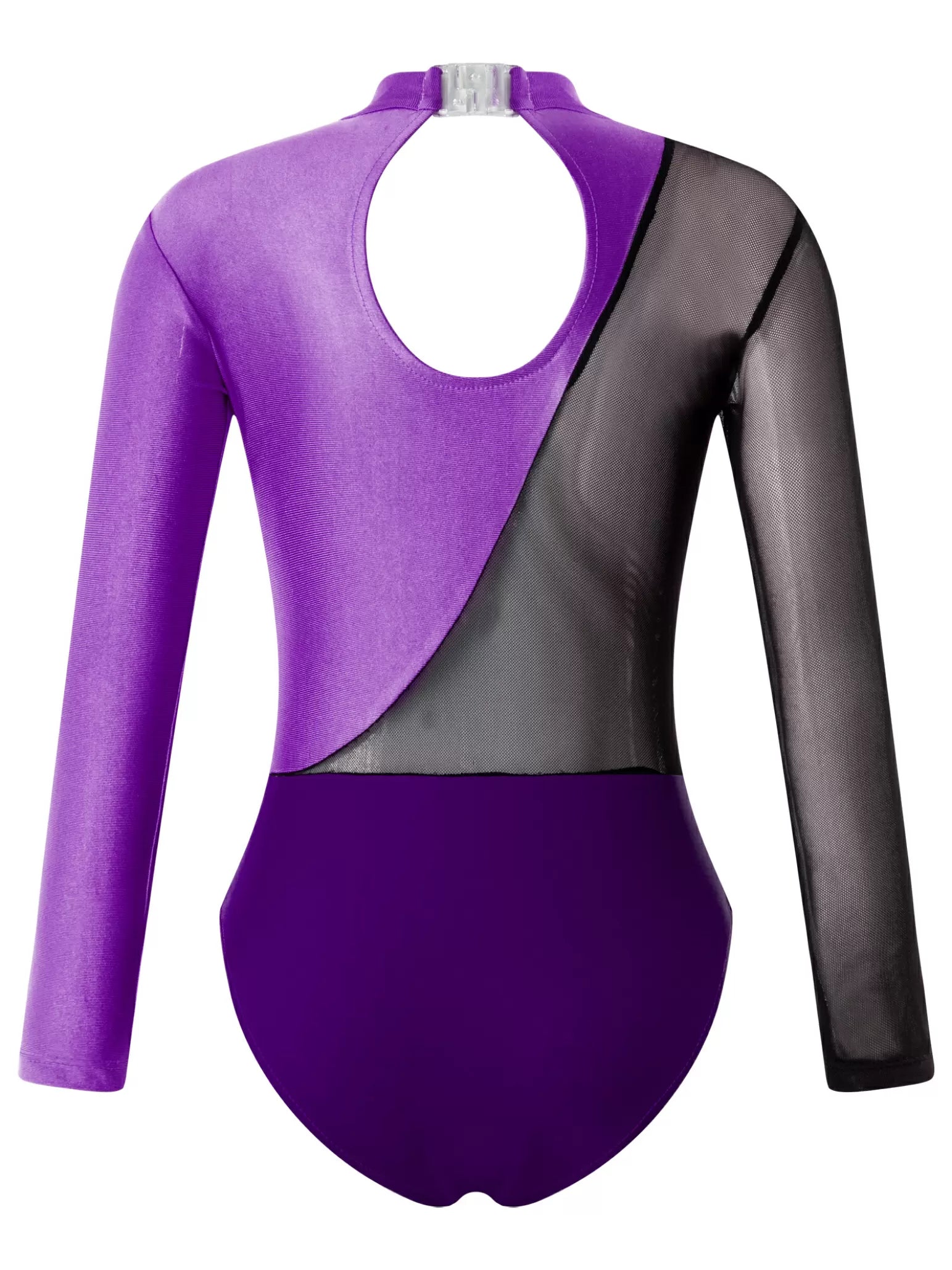 Kids Girls Long Sleeve Hollow Back Skating Leotard