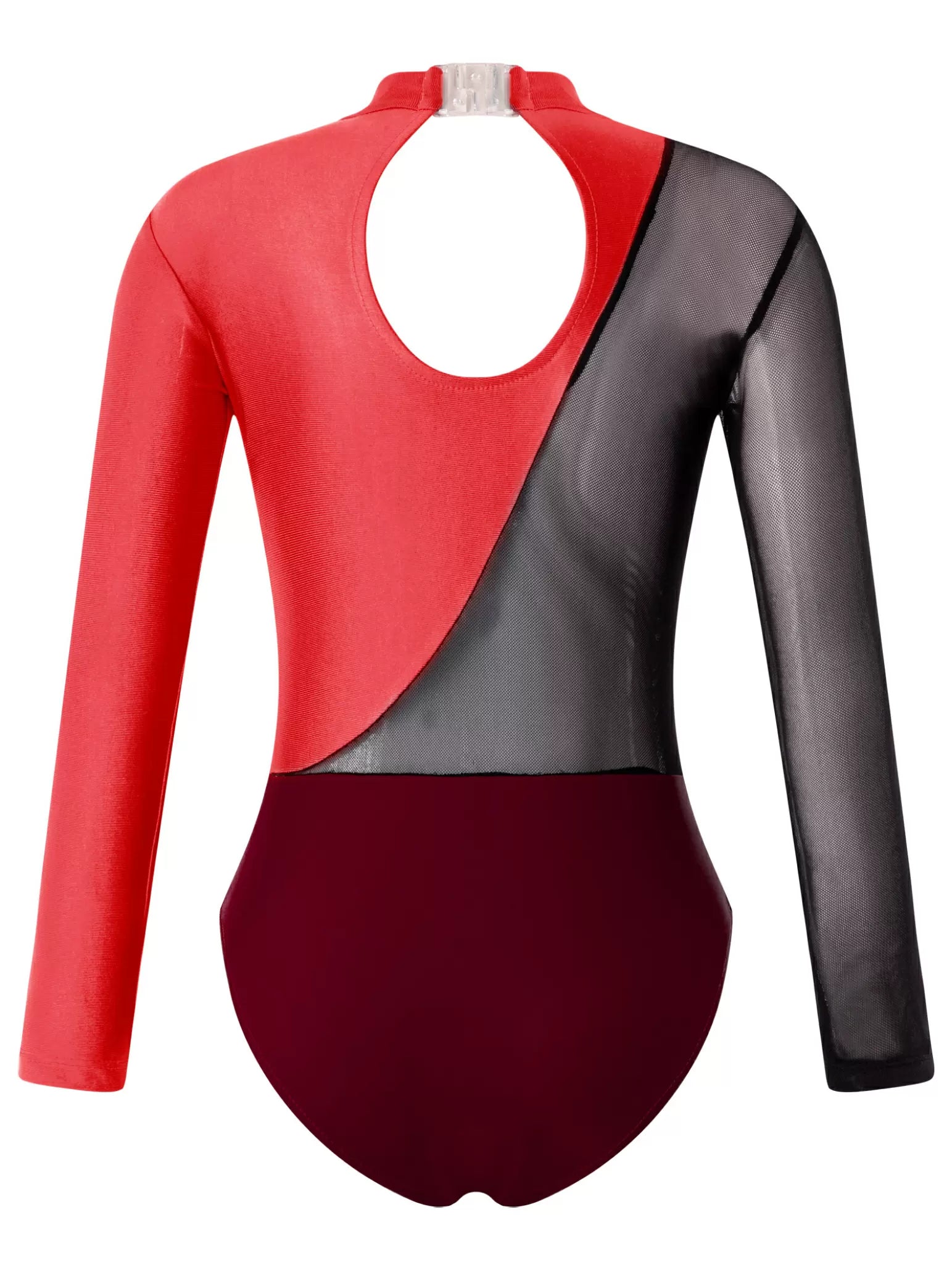 Kids Girls Long Sleeve Hollow Back Skating Leotard