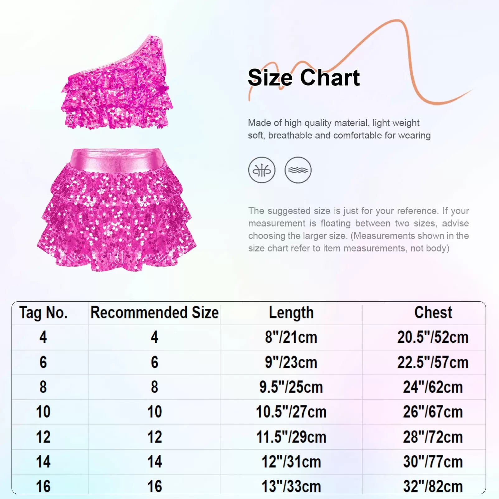 Kid Girls 2pcs Sequin Tiered Ruffles Crop Top and Skirt Jazz Set