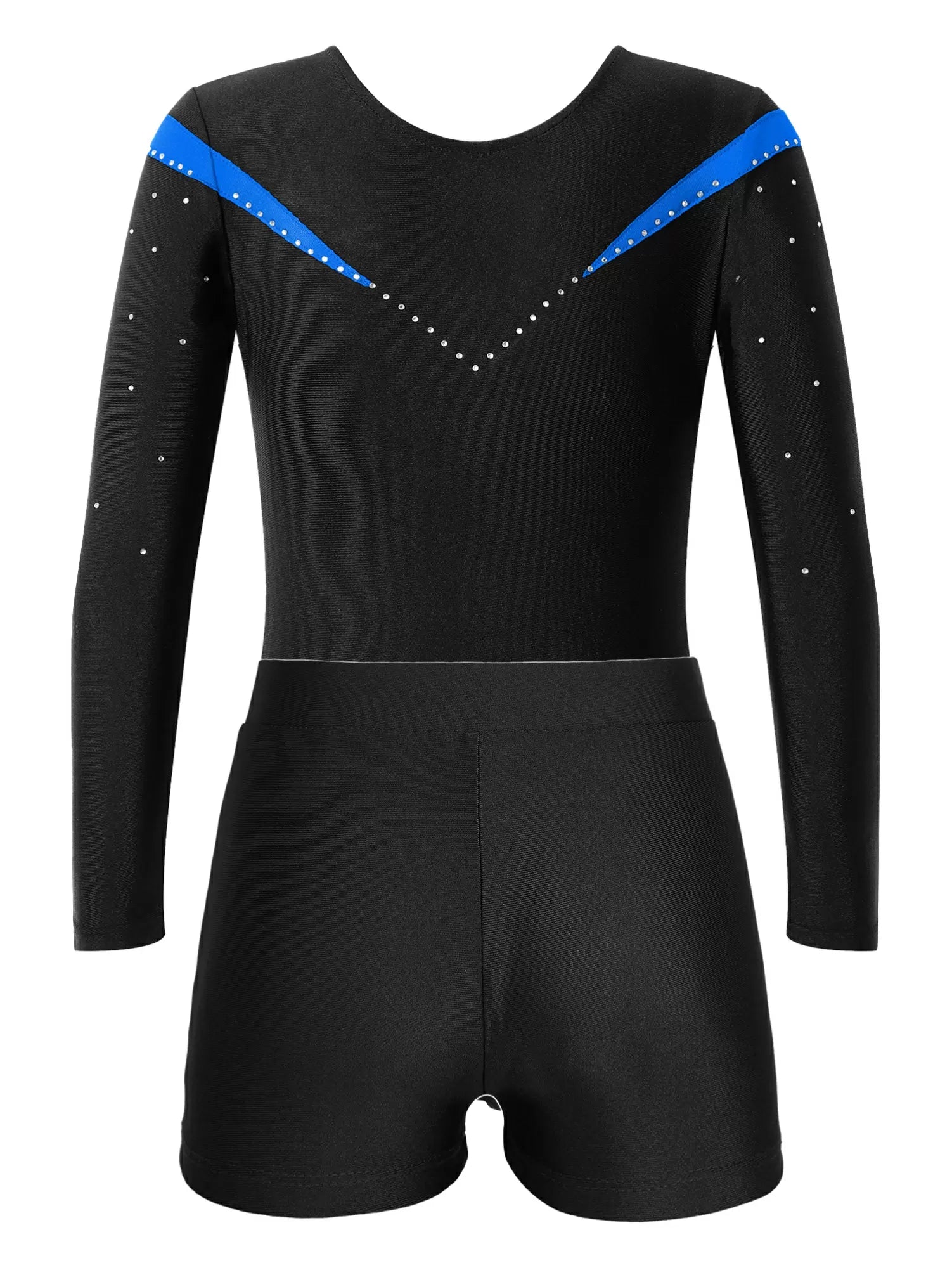 Kids Girls 2pcs Long Sleeve Leotard and Shorts Gymnastics Set