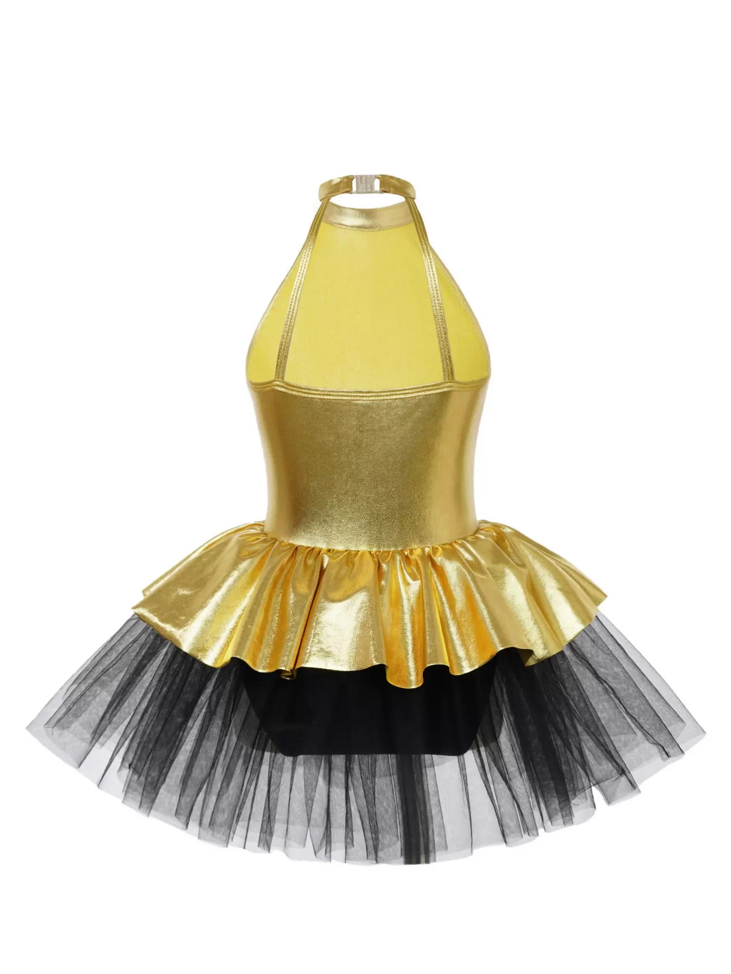 Kids Girls Halter Neck Sequins Bowknot Tulle Ballet Tutu Dress