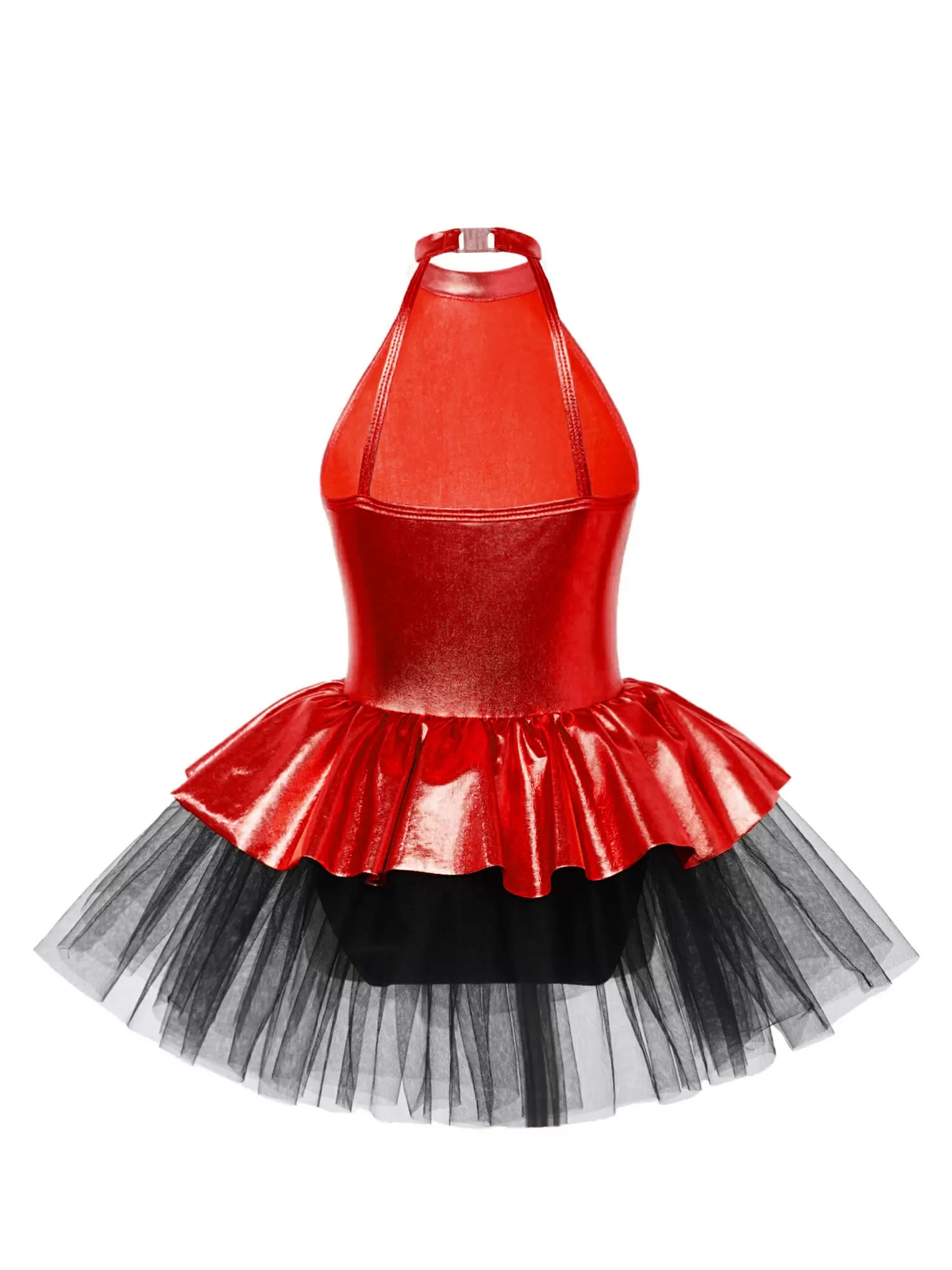 Kids Girls Halter Neck Sequins Bowknot Tulle Ballet Tutu Dress