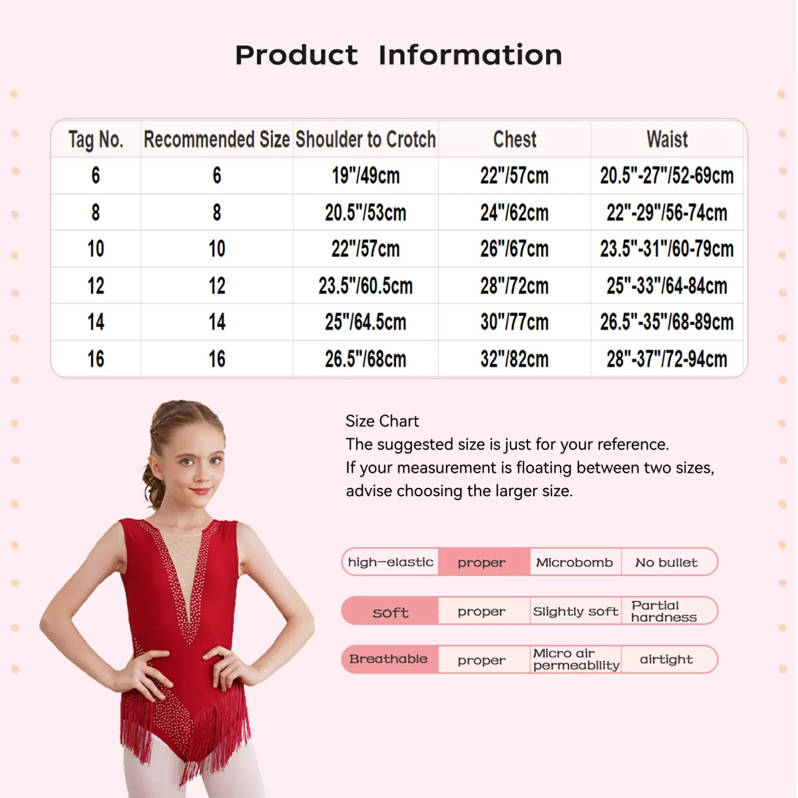 Kids Girls Sleeveless Tassel Rhythmic Gymnastics Leotard