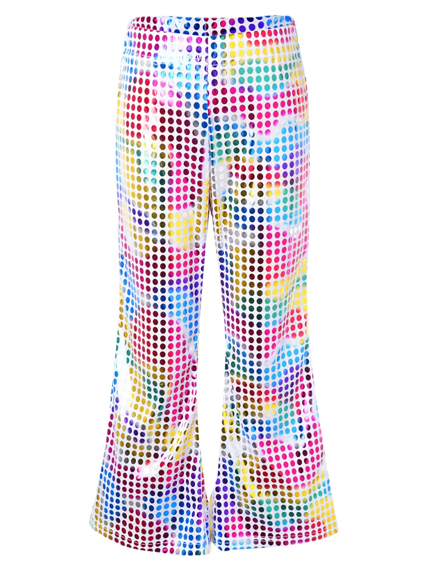 Kids Shiny Sequins Flared Jazz Pants Stage Performance Pants