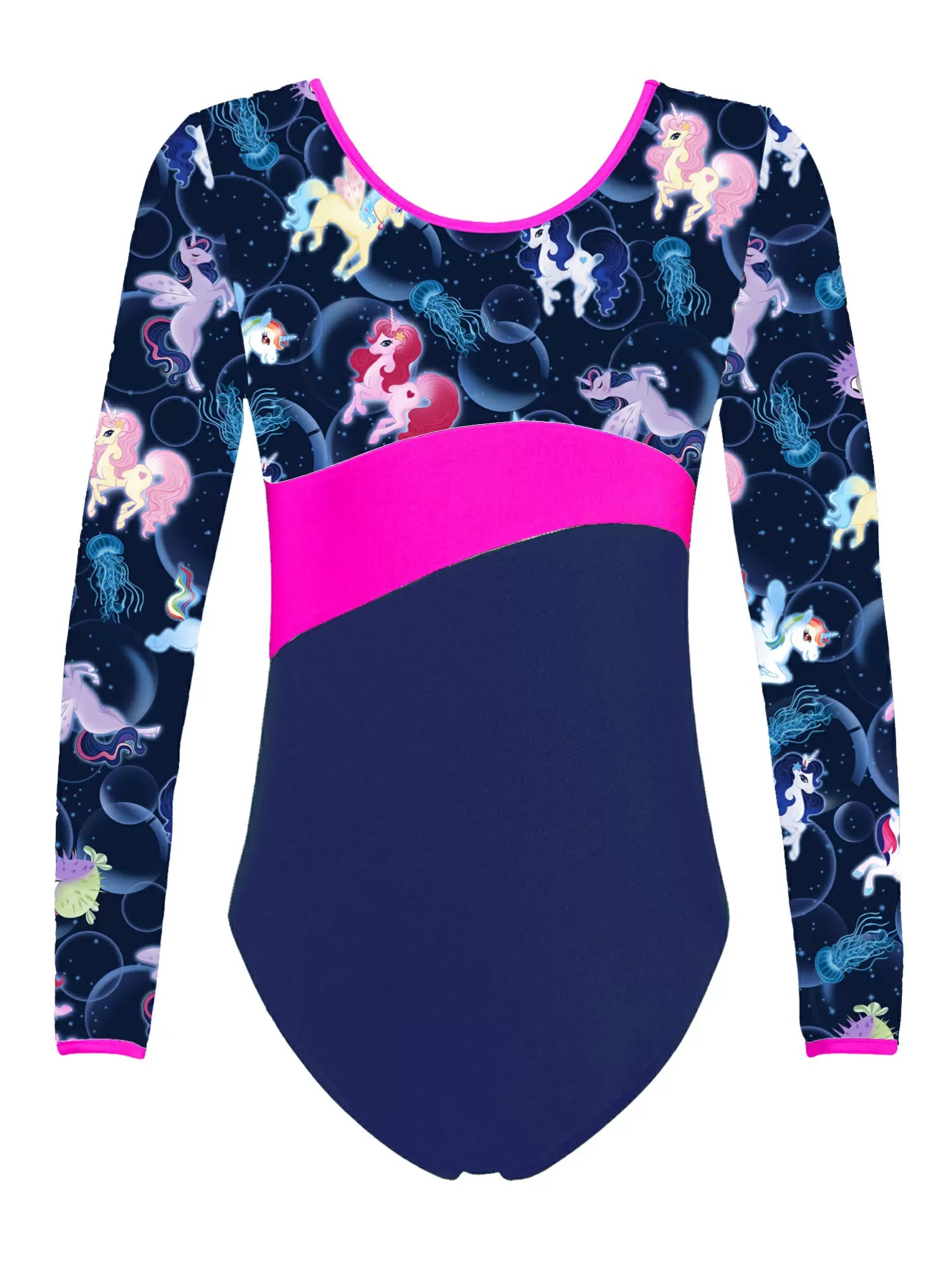 Kids Girls Long Sleeves Stars One-piece Gymnastics Leotard