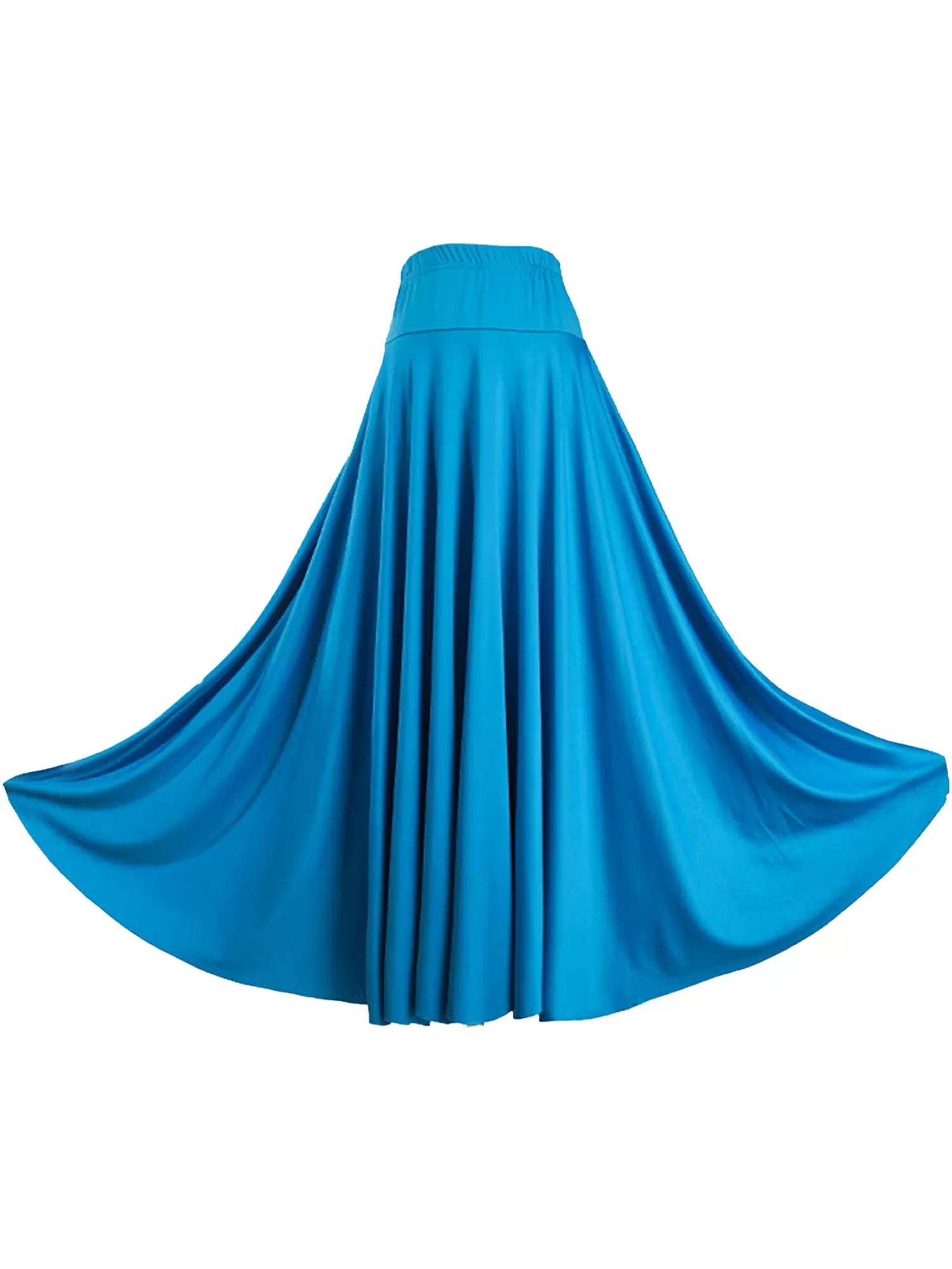 Women Solid Color Ruffle Lyrical Dance Maxi Skirts