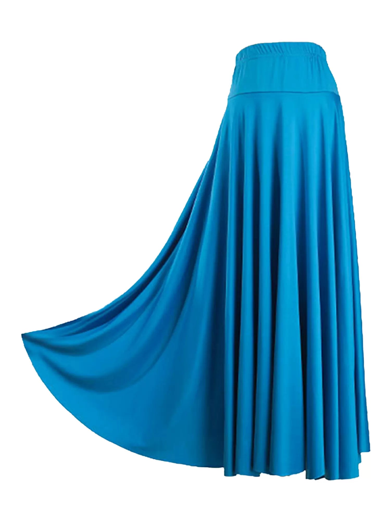 Women Solid Color Ruffle Lyrical Dance Maxi Skirts