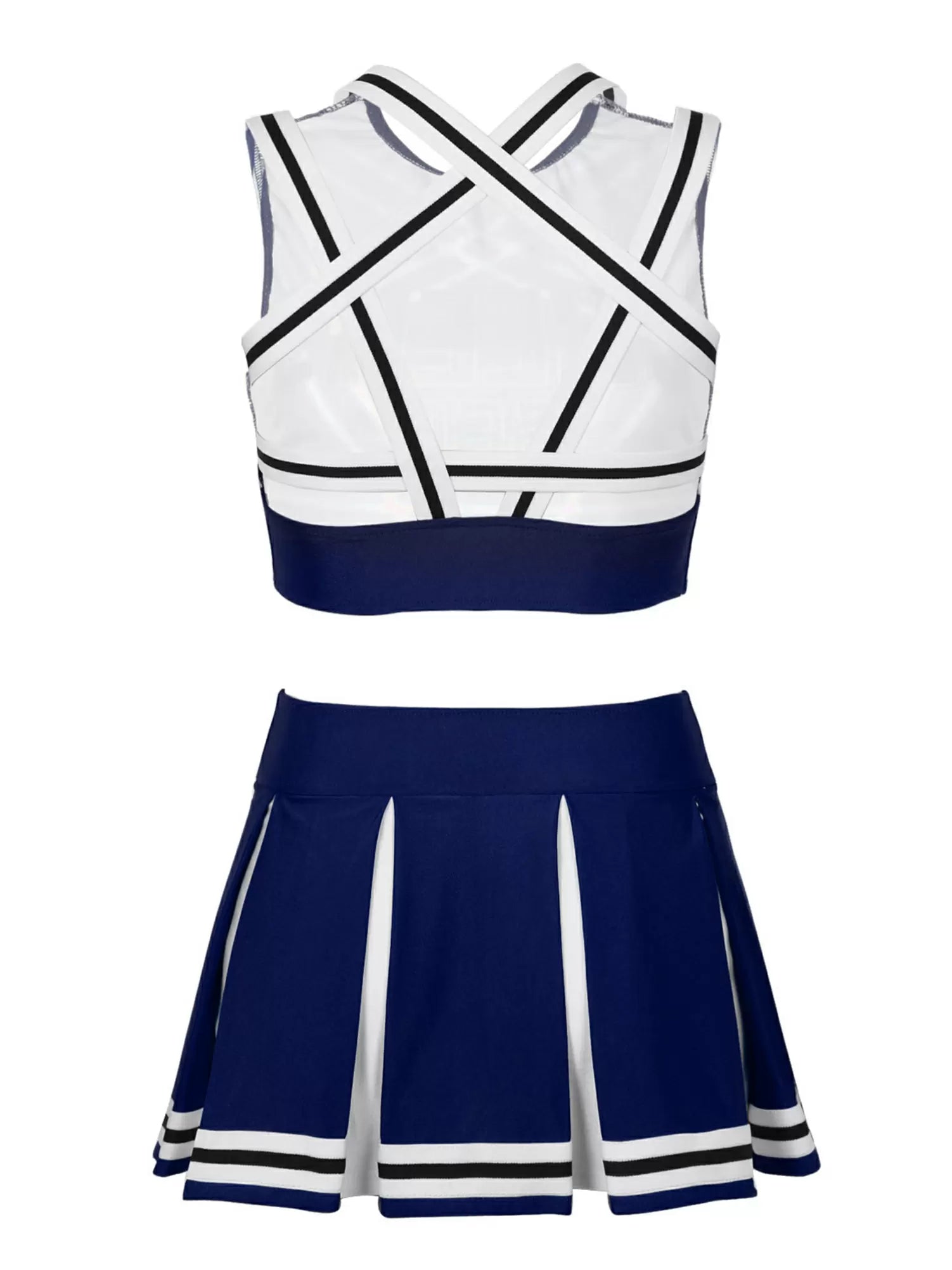 Women Sleeveless Crop Top and Pleated Skirt Cheerleader Dance Sets