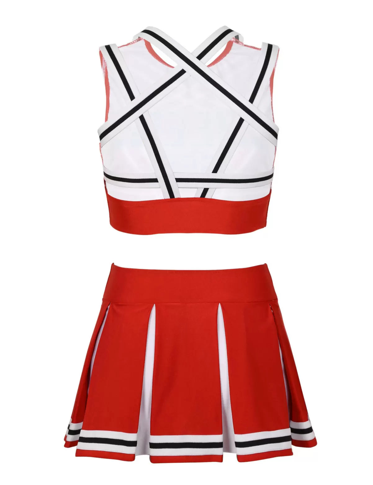 Women Sleeveless Crop Top and Pleated Skirt Cheerleader Dance Sets