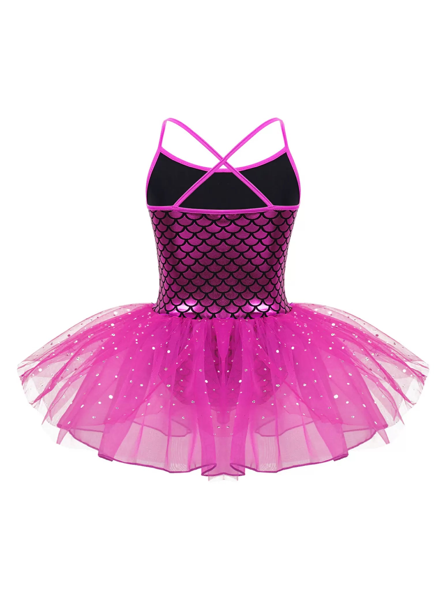 Kids Girls Shiny Mermaid Ballet Dance Tutu Dress