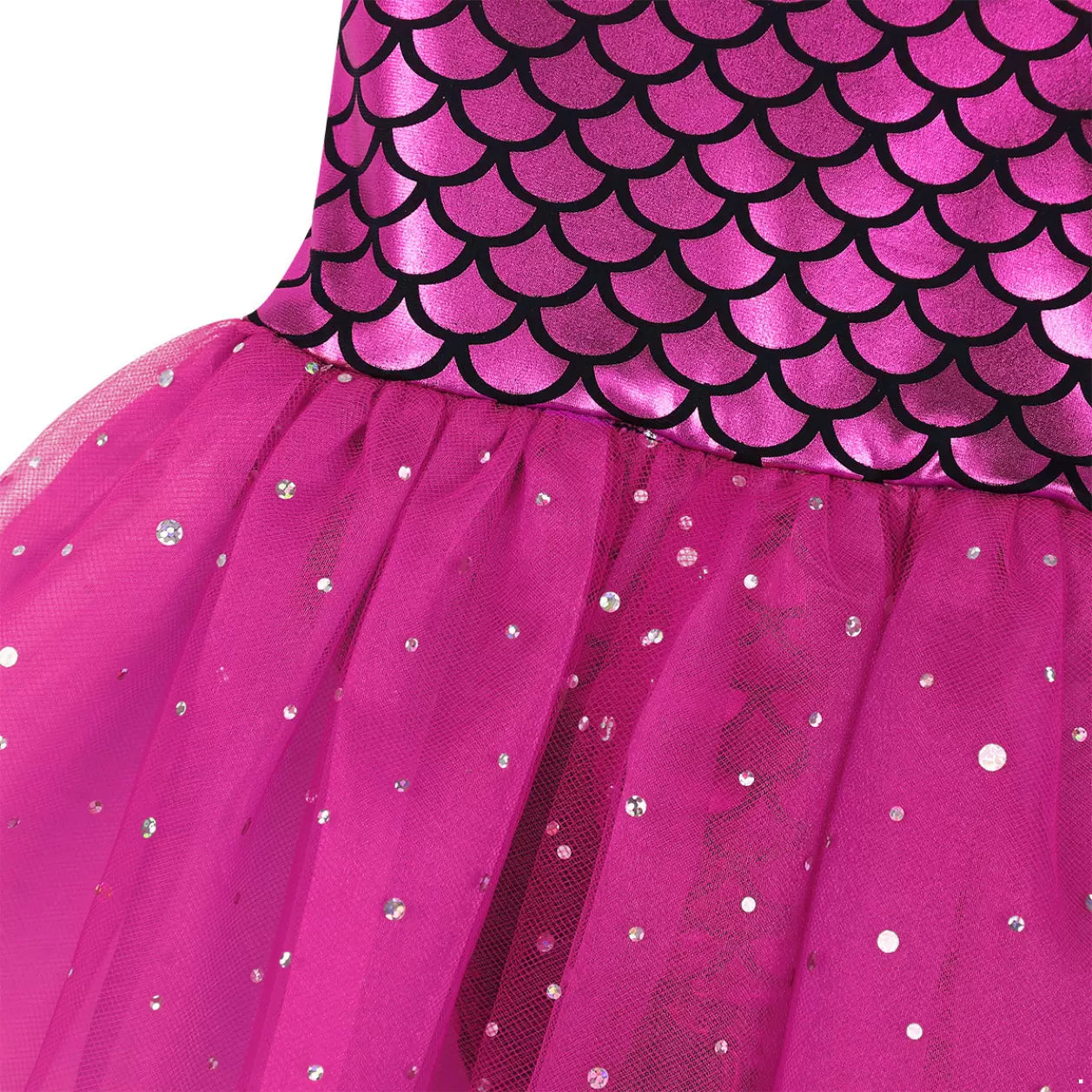 Kids Girls Shiny Mermaid Ballet Dance Tutu Dress