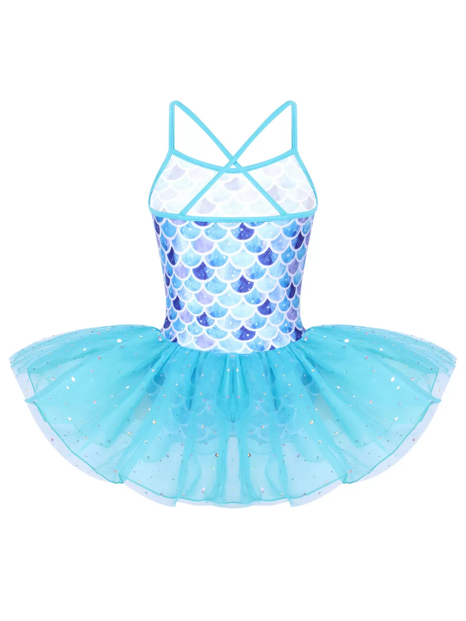 Kids Girls Shiny Mermaid Ballet Dance Tutu Dress