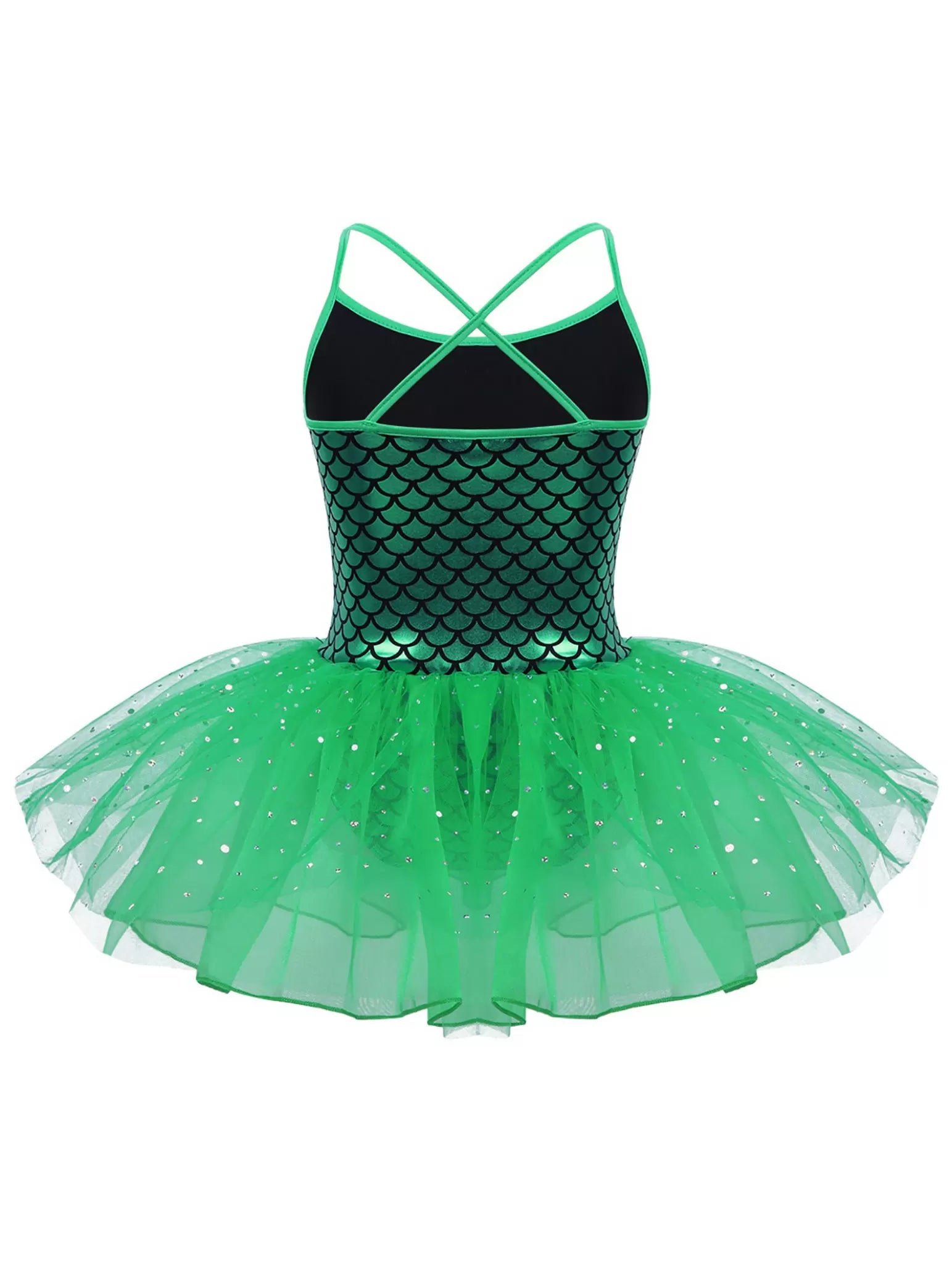 Kids Girls Shiny Mermaid Ballet Dance Tutu Dress