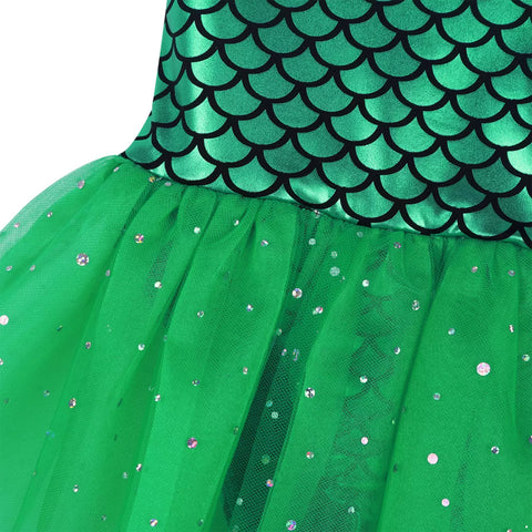 Kids Girls Shiny Mermaid Ballet Dance Tutu Dress