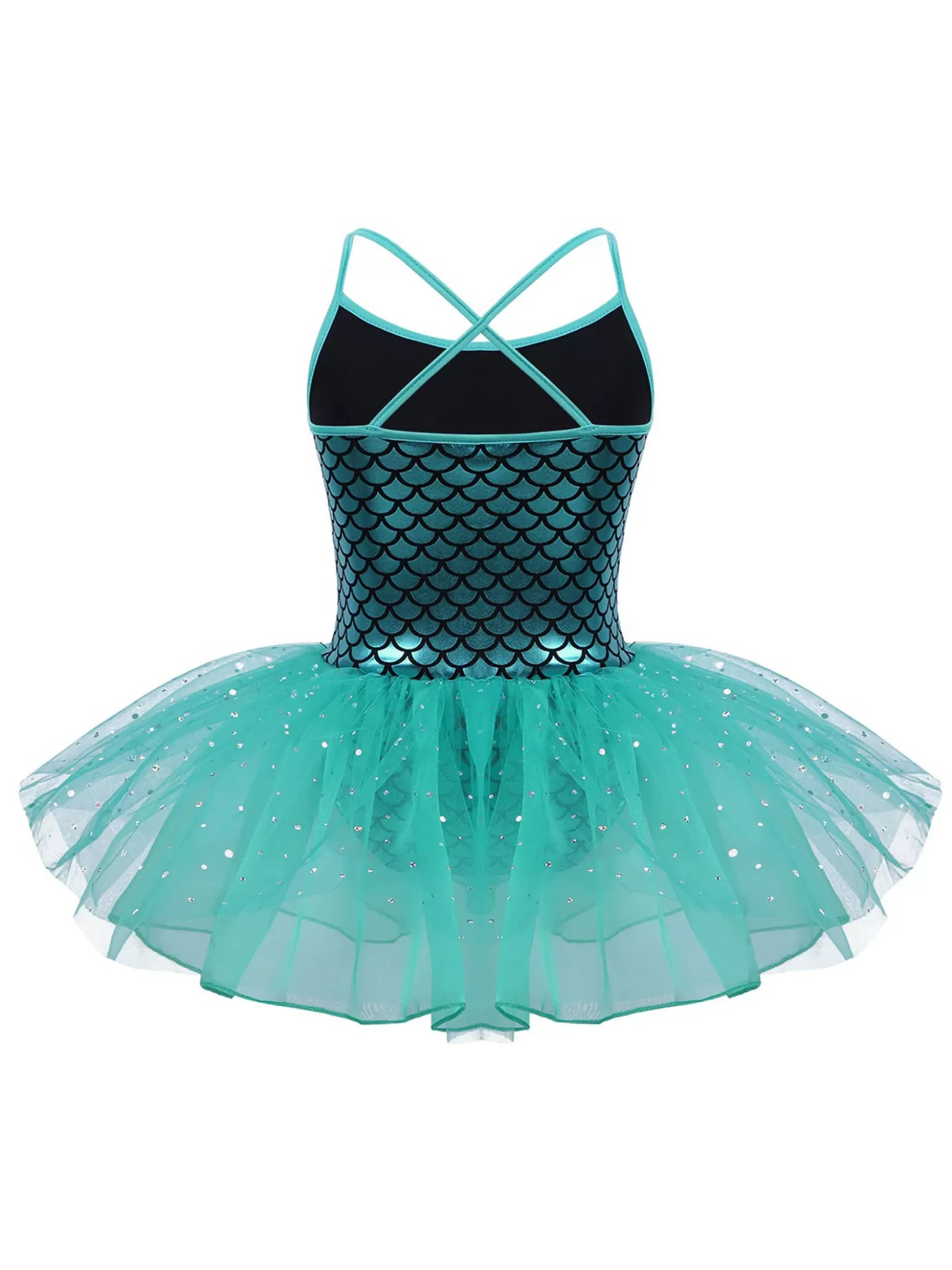 Kids Girls Shiny Mermaid Ballet Dance Tutu Dress