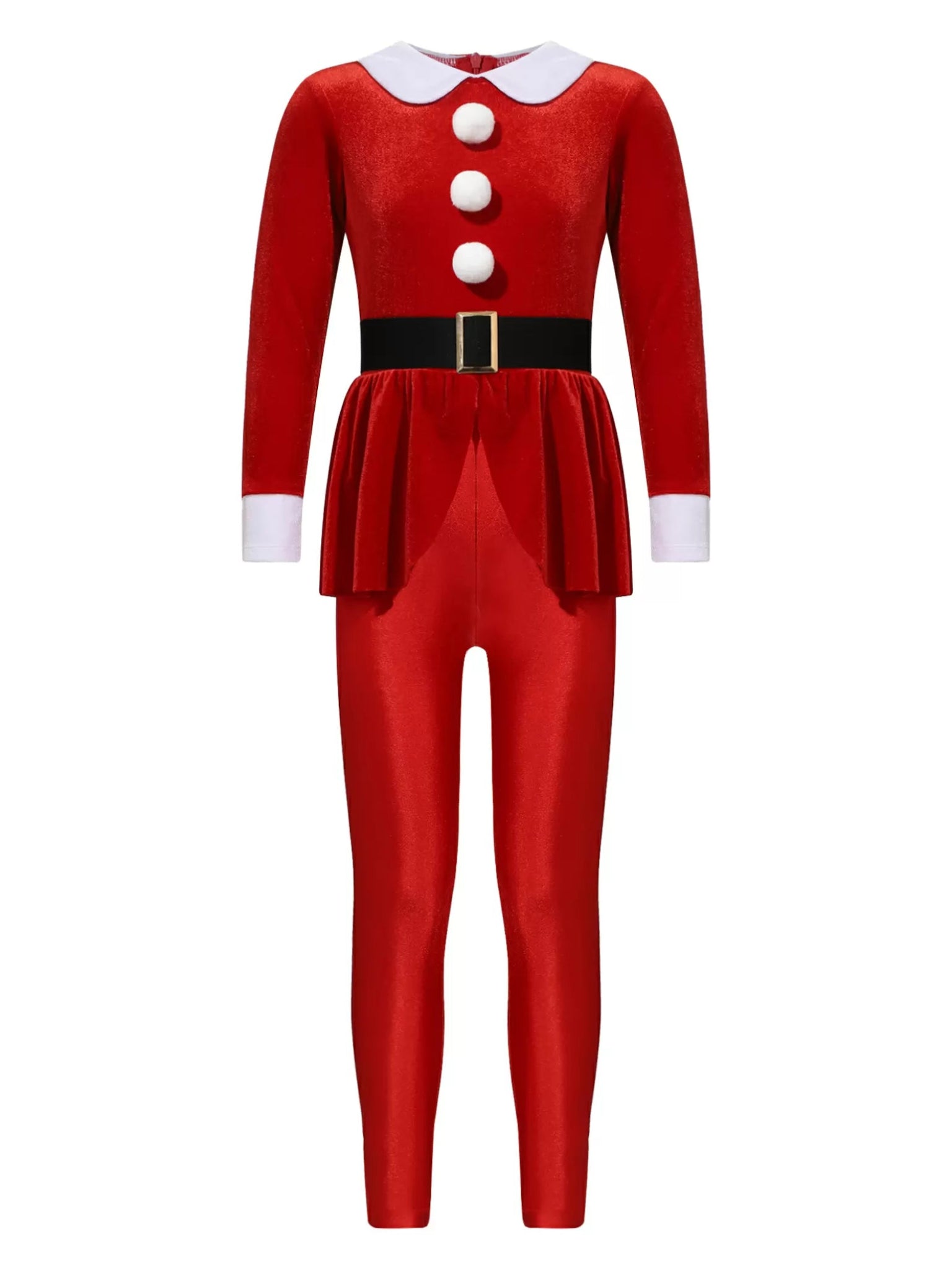 Girls Christmas Costume Mrs Santa Claus Jumpsuit for Cosplay Party - TSSOE