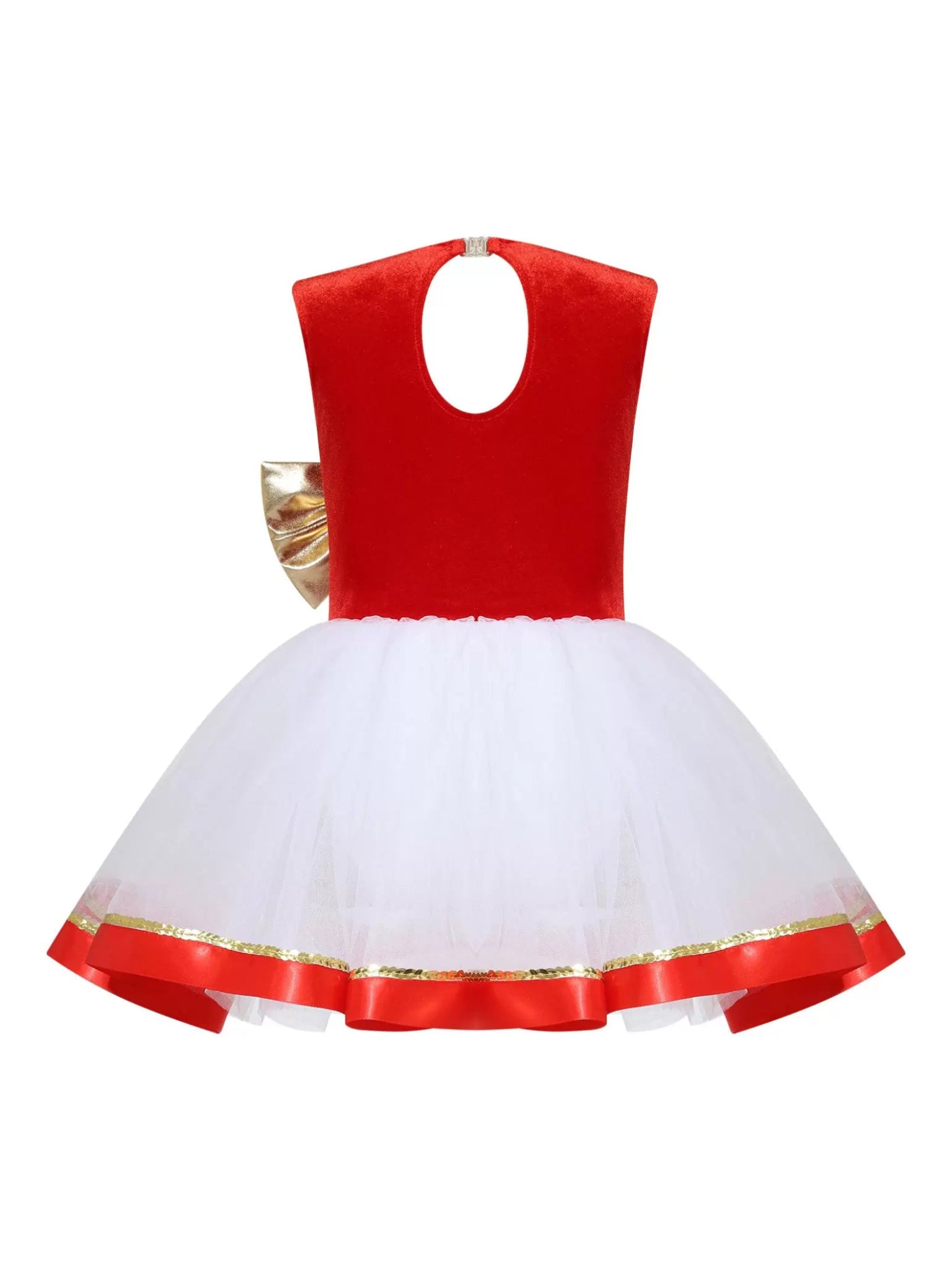 Girls Christmas Costume Xmas Dance Ice Skating Tutu Dress Leotard - TSSOE