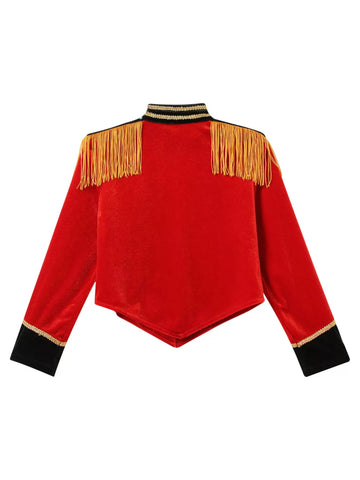 Girls Circus Ringmaster Costume Long Sleeve Fringe Tassel Coat Jacket - TSSOE