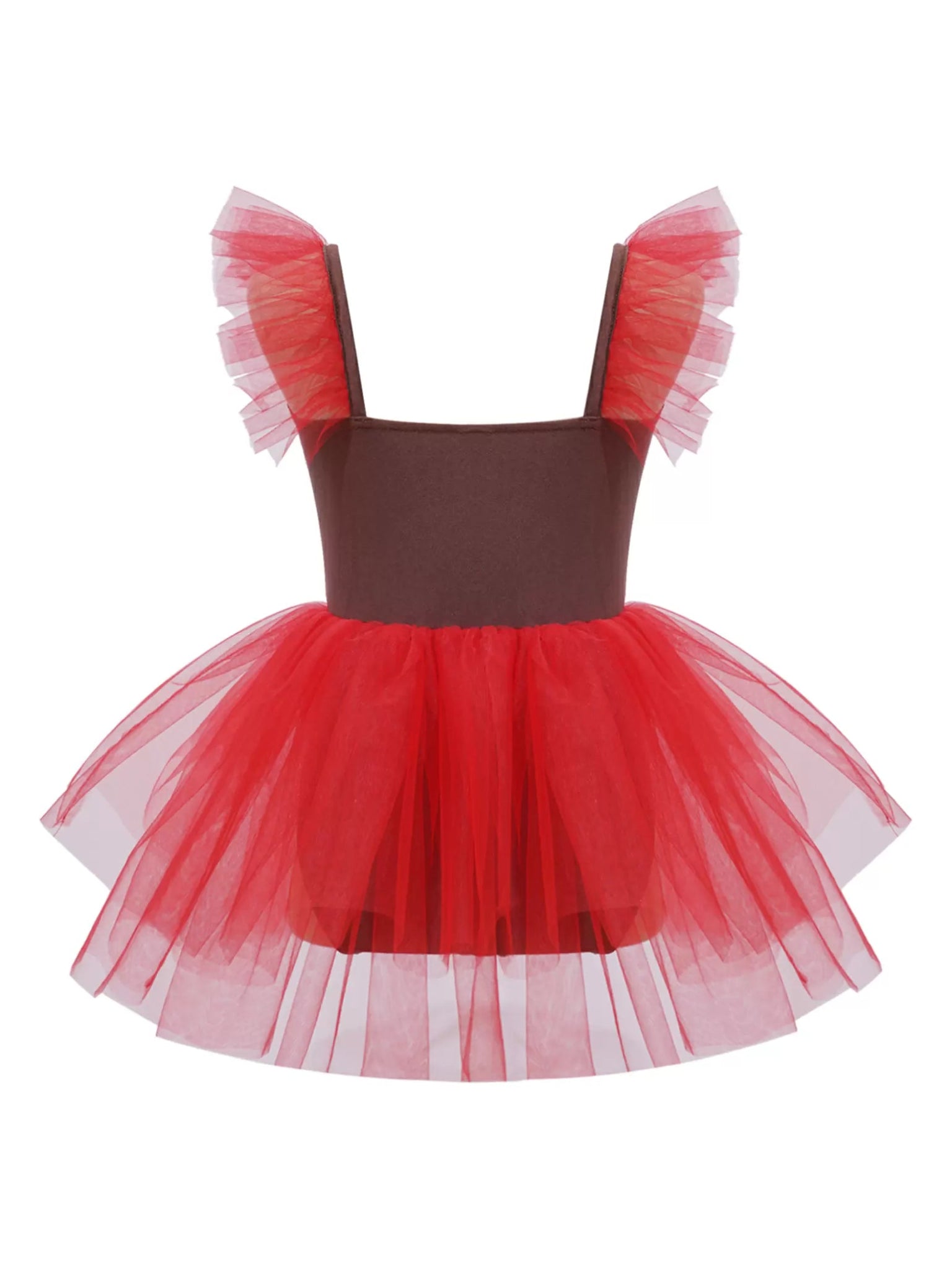 Girls Gingerbread Man Costume Christmas Dance Tutu Dress Leotard - TSSOE