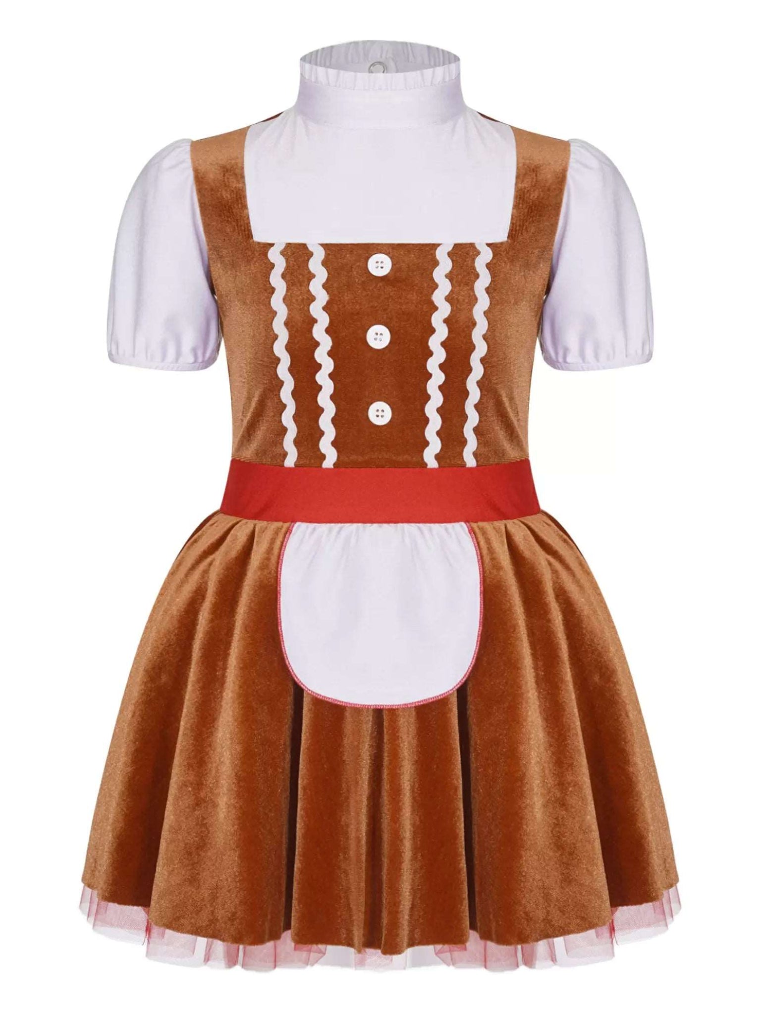 Girls Gingerbread Man Dresses for Christmas Cosplay Party Dress Up - TSSOE