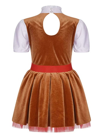 Girls Gingerbread Man Dresses for Christmas Cosplay Party Dress Up - TSSOE