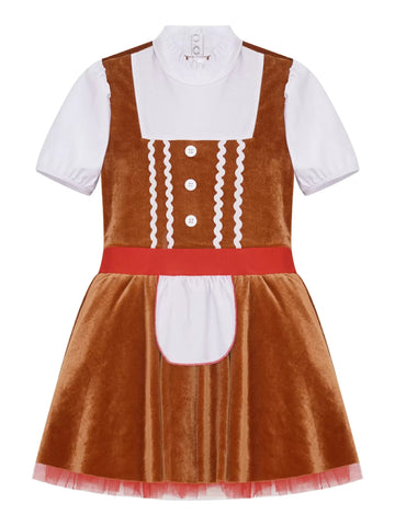 Girls Gingerbread Man Dresses for Christmas Cosplay Party Dress Up - TSSOE