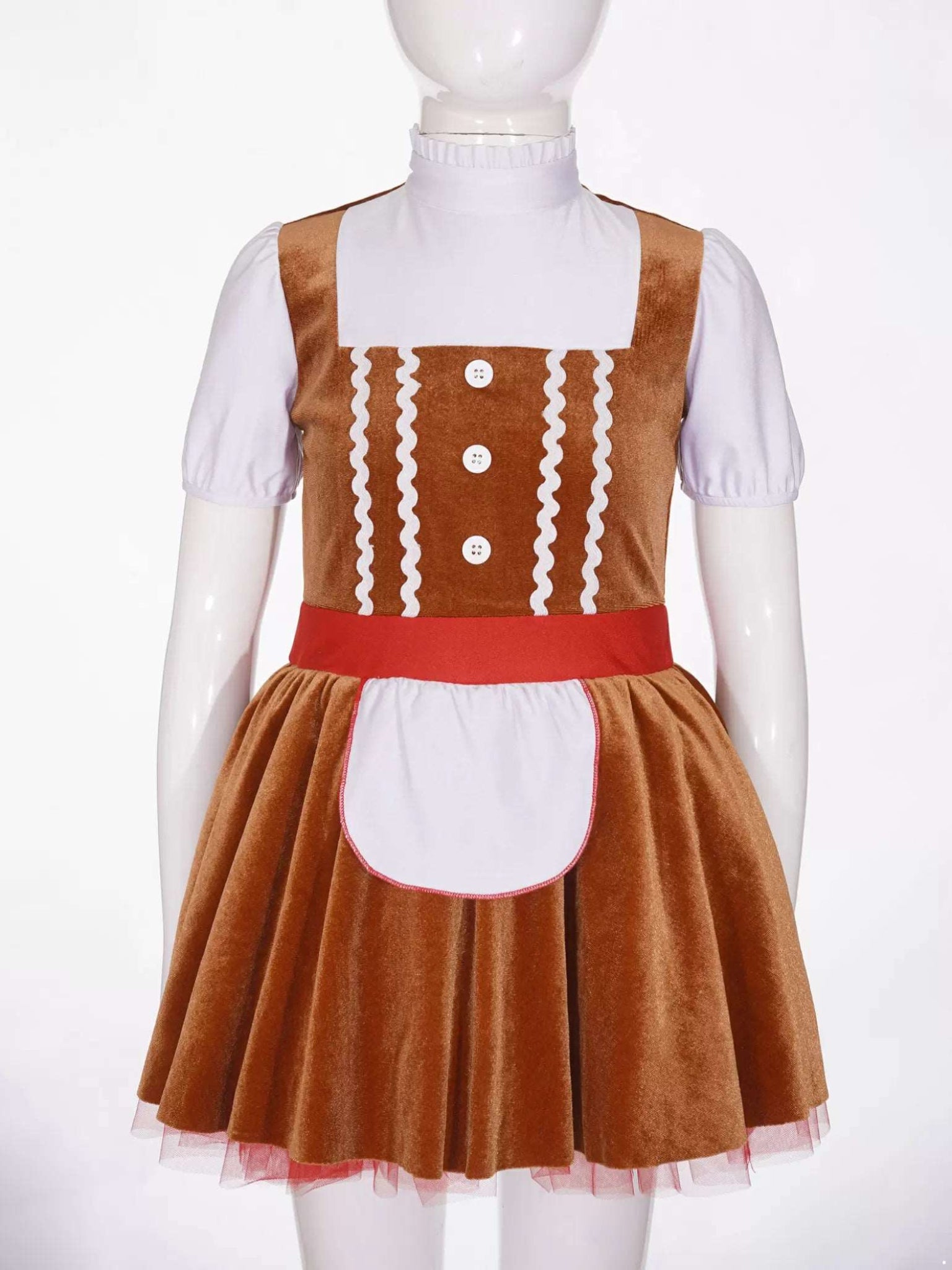 Girls Gingerbread Man Dresses for Christmas Cosplay Party Dress Up - TSSOE