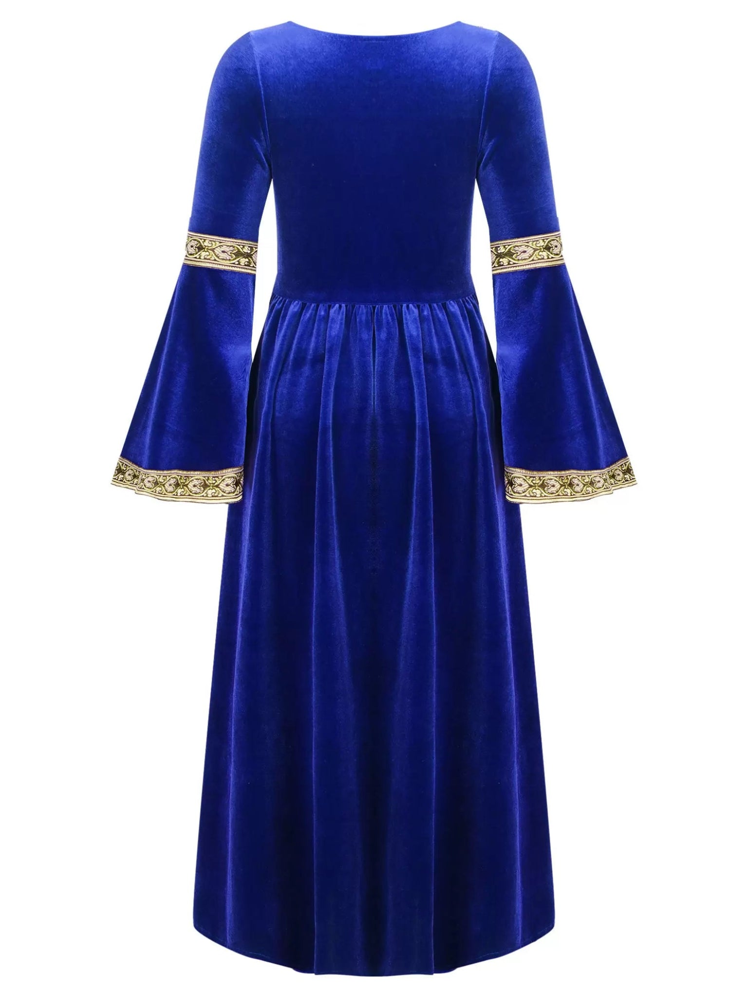 Girls Medieval Princess Costume Velvet Long Maxi Victorian Dress - TSSOE