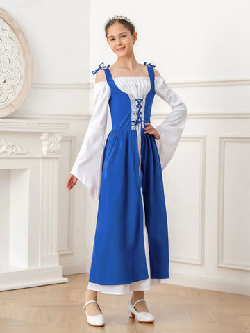 Girls Renaissance Dress Medieval Princess Costume - TSSOE