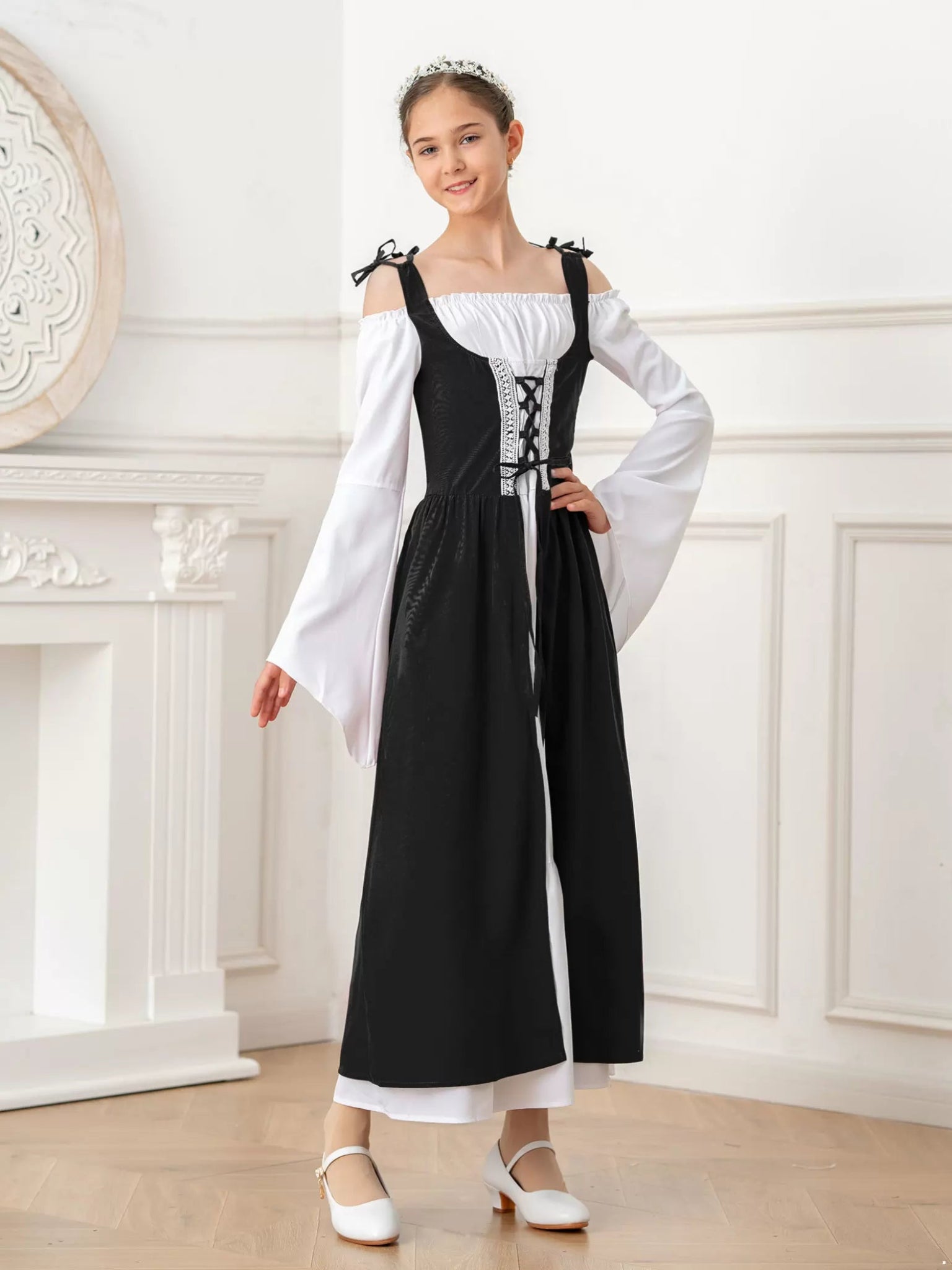 Girls Renaissance Dress Medieval Princess Costume - TSSOE