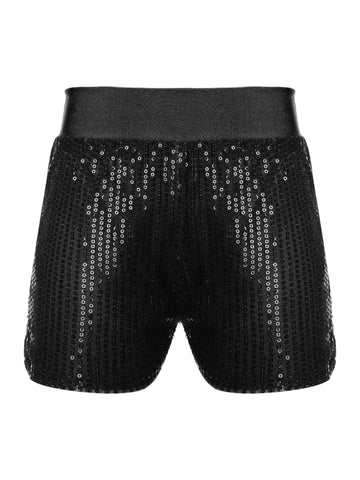 Girls Sparkly Sequins Dance Shorts Jazz Latin Performance Costume - TSSOE