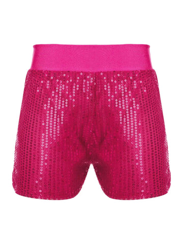 Girls Sparkly Sequins Dance Shorts Jazz Latin Performance Costume - TSSOE