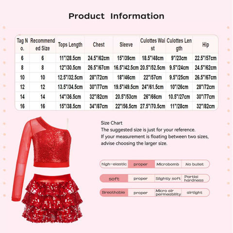 Kids Girls 2pcs Sequins Long Sleeve Top and Skirt Jazz Dance Set - TSSOE